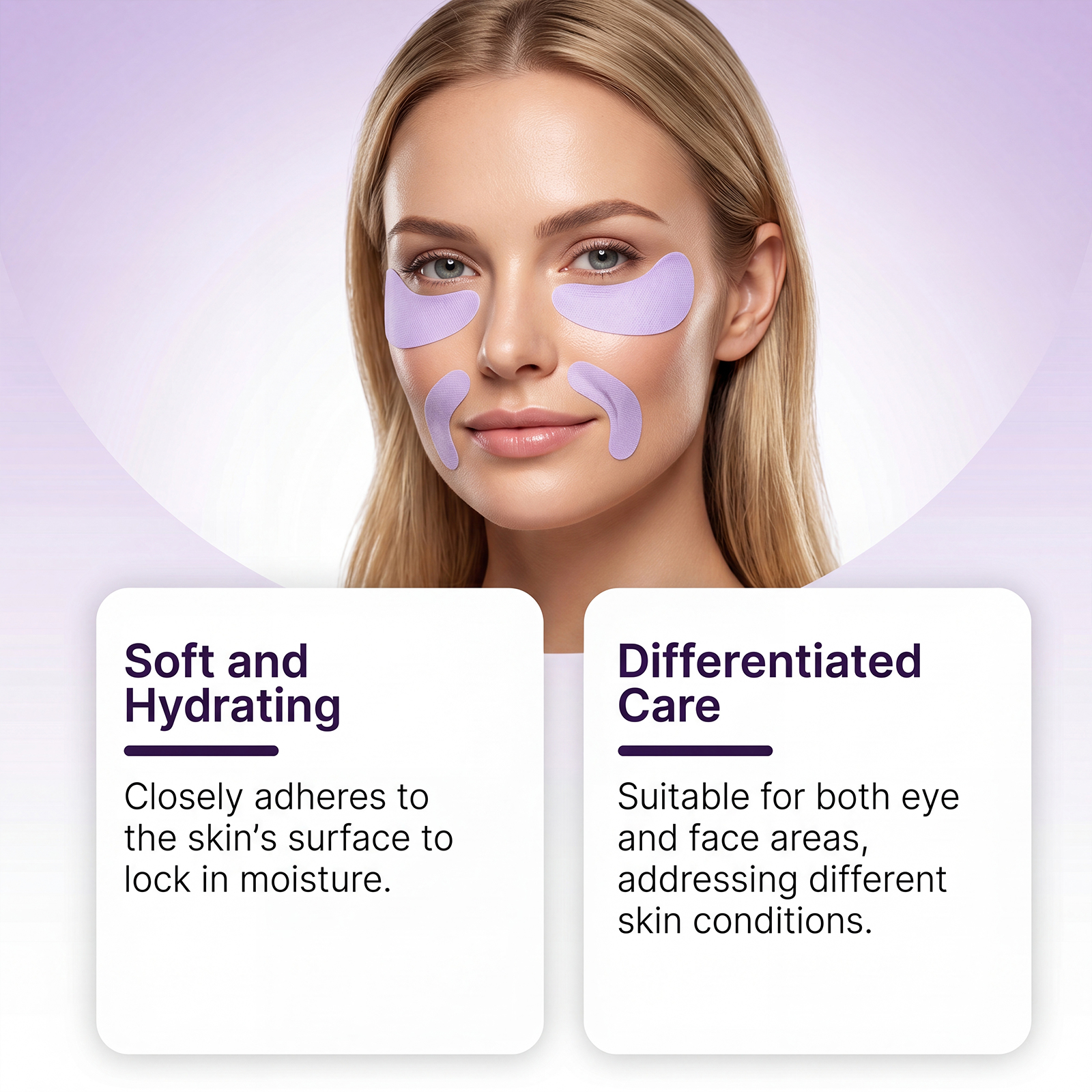 Purple Facial Care Patch For Daily Skin Repair And Gentle Complexion Nourishing Treatment