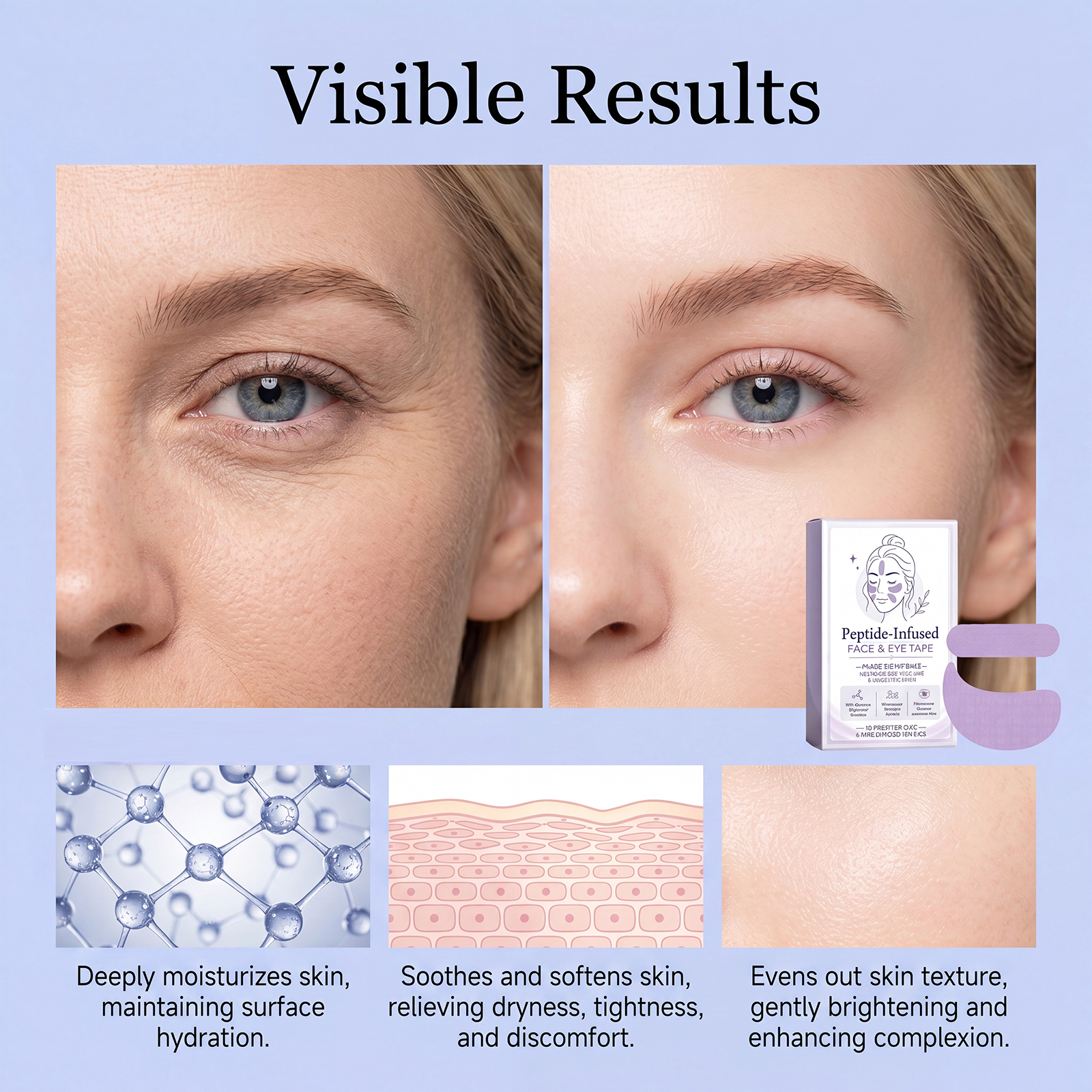 Purple Facial Care Patch For Daily Skin Repair And Gentle Complexion Nourishing Treatment