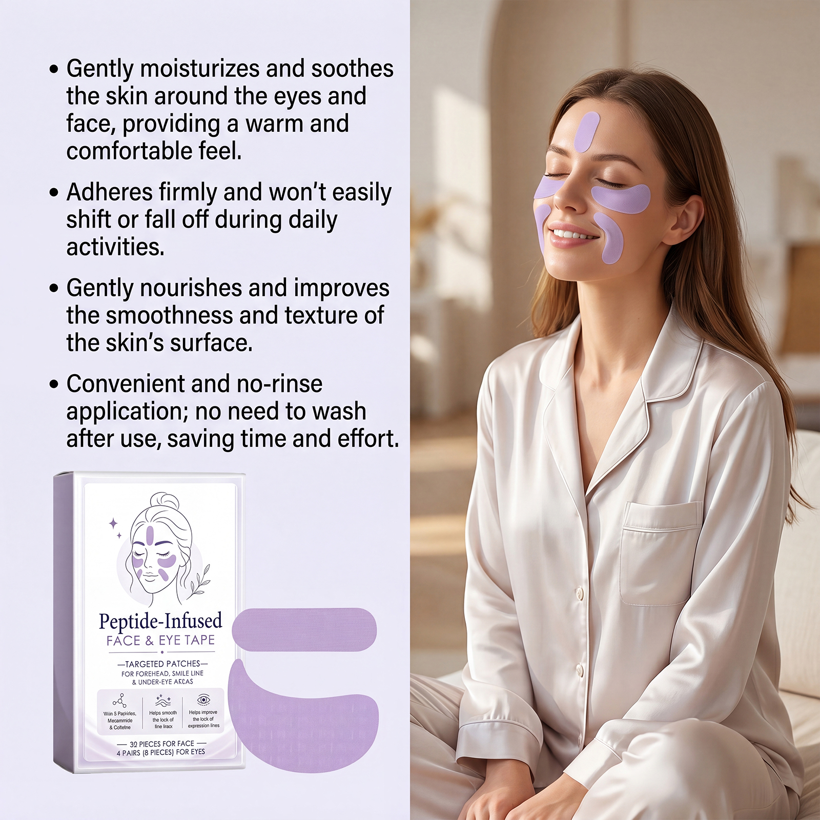 Purple Facial Care Patch For Daily Skin Repair And Gentle Complexion Nourishing Treatment