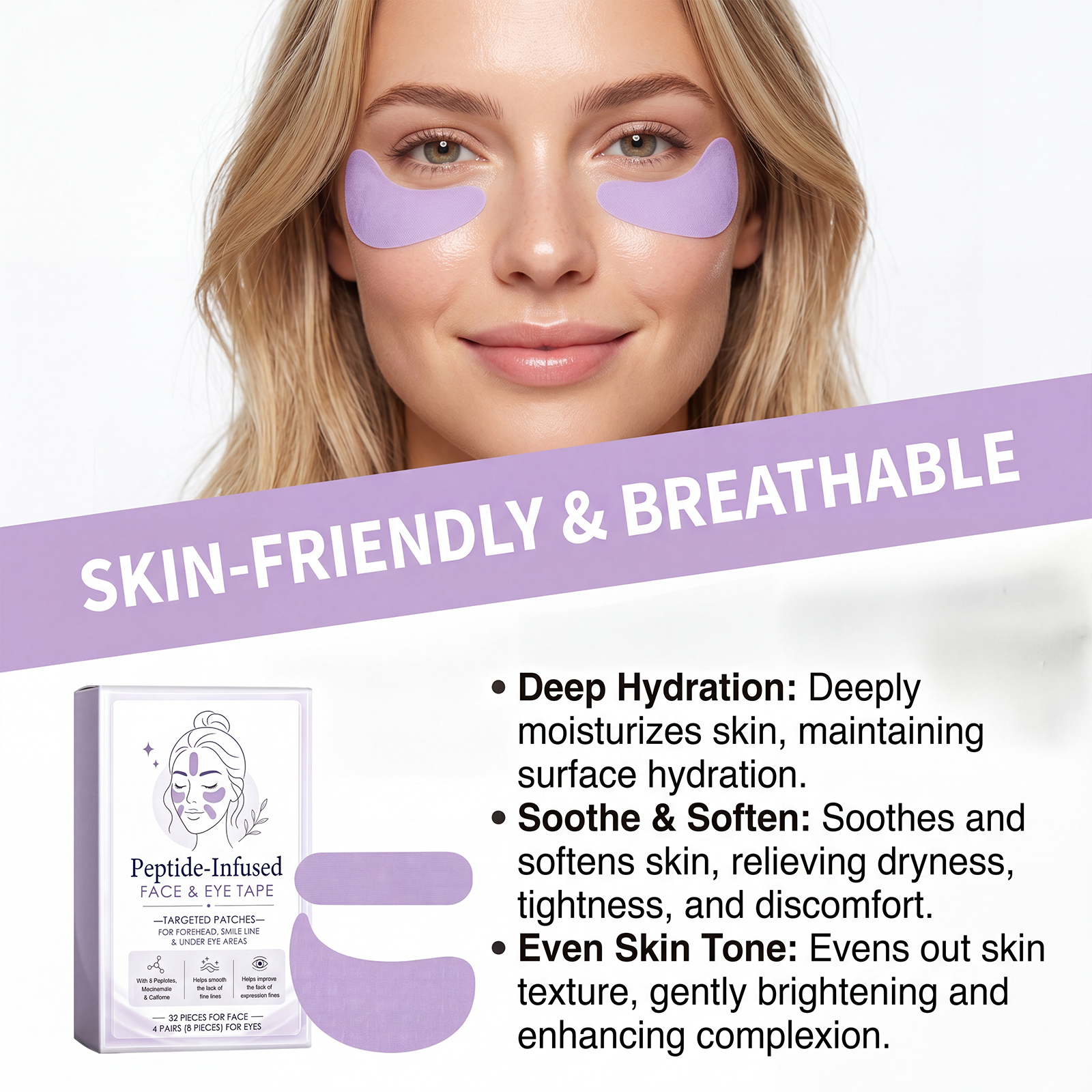Purple Facial Care Patch For Daily Skin Repair And Gentle Complexion Nourishing Treatment