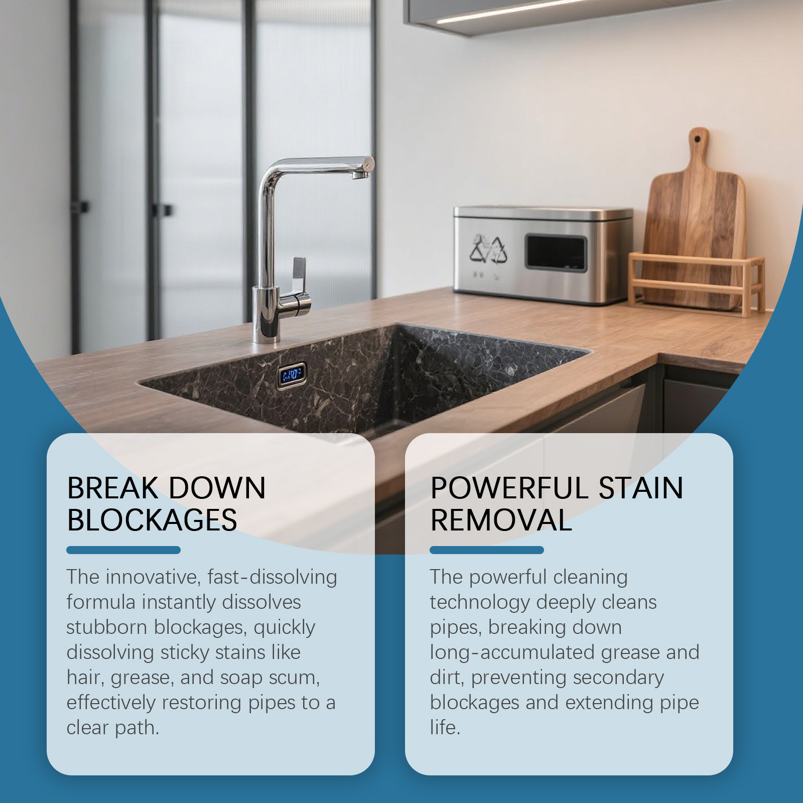 Drain Unclog Powder Household Descaling Deodorizing For Kitchen Bathroom Sewer Hair Clog Cleaning