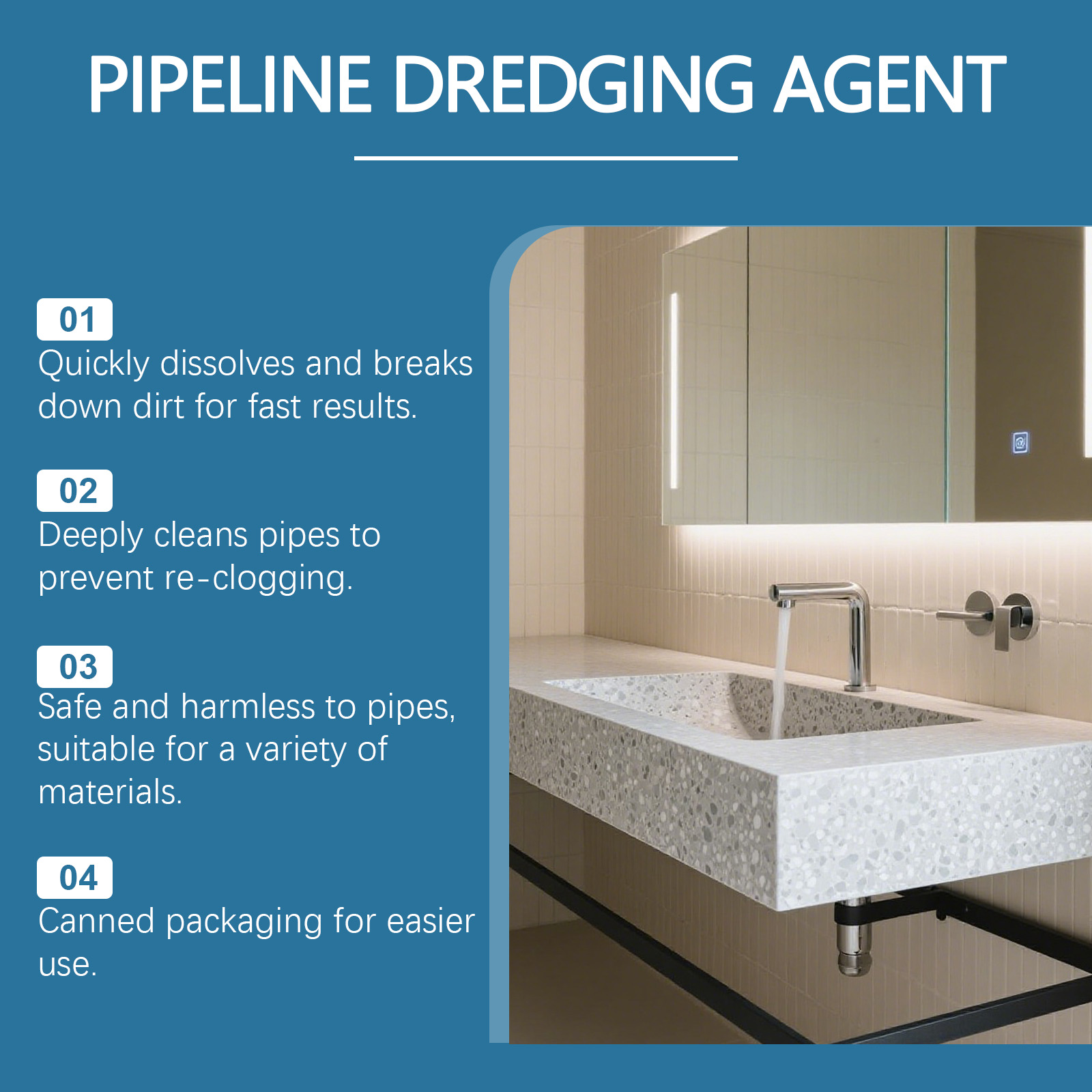 Drain Unclog Powder Household Descaling Deodorizing For Kitchen Bathroom Sewer Hair Clog Cleaning