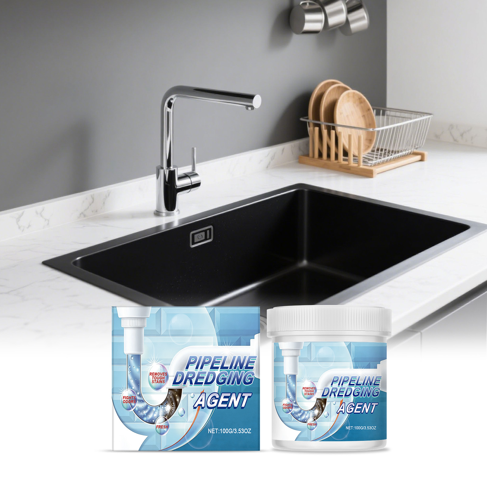 Drain Unclog Powder Household Descaling Deodorizing For Kitchen Bathroom Sewer Hair Clog Cleaning