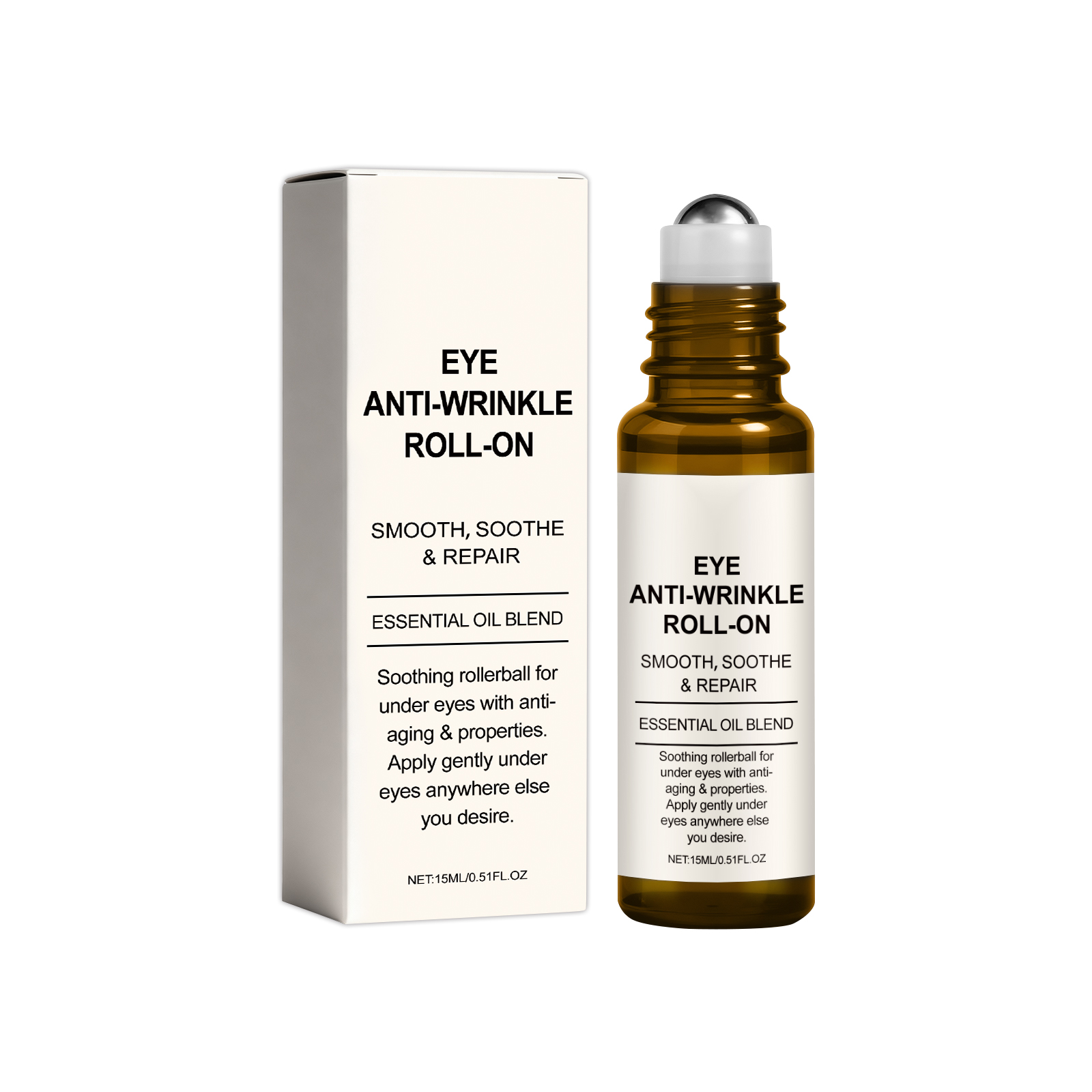 Eye Roller Essence Liquid Moisturizing Brightening Lifting Elastic Glossy Smooth Skin Eye Area Massage Care
