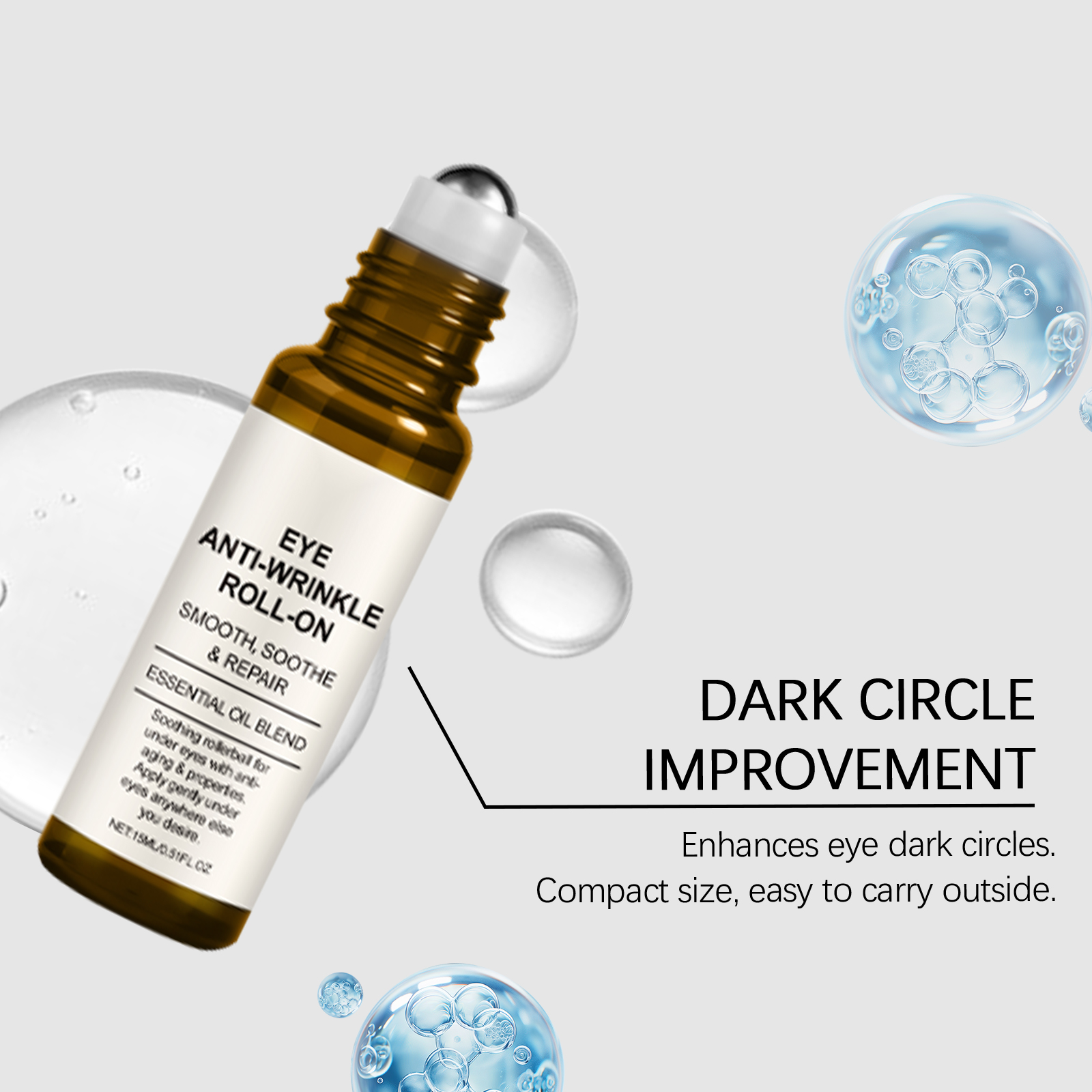 Eye Roller Essence Liquid Moisturizing Brightening Lifting Elastic Glossy Smooth Skin Eye Area Massage Care