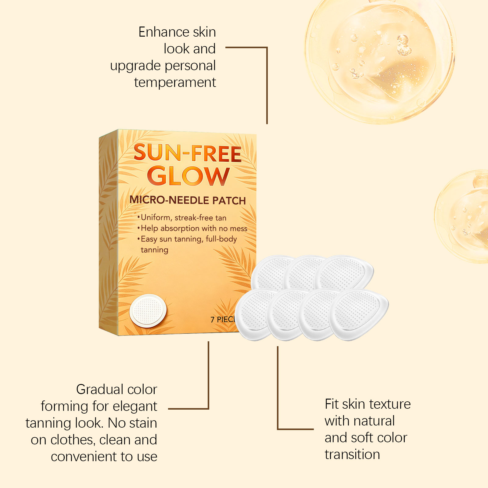 Tanning Care Patch Thin Breathable Skin Fitting Soft Mild Even Skin Tone Summer Outdoor Sunproof