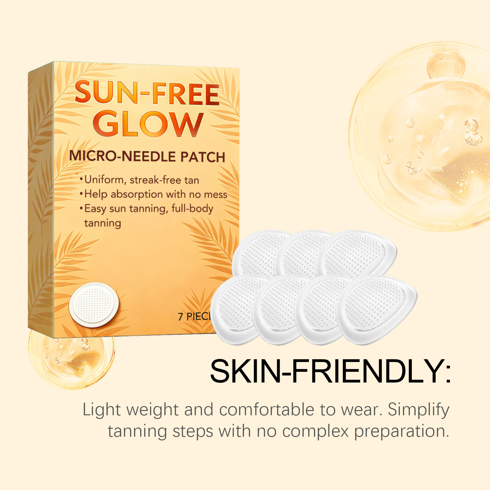 Tanning Care Patch Thin Breathable Skin Fitting Soft Mild Even Skin Tone Summer Outdoor Sunproof