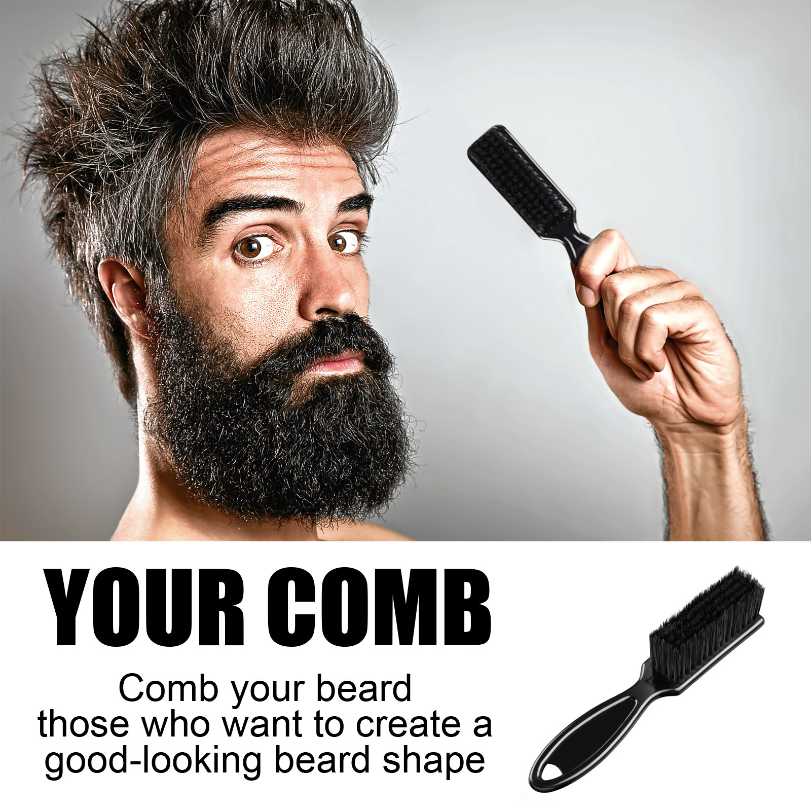 Men Beard Styling Beard Brush Cleaning Grooming Shaping Facial Smoothing Hair Brush