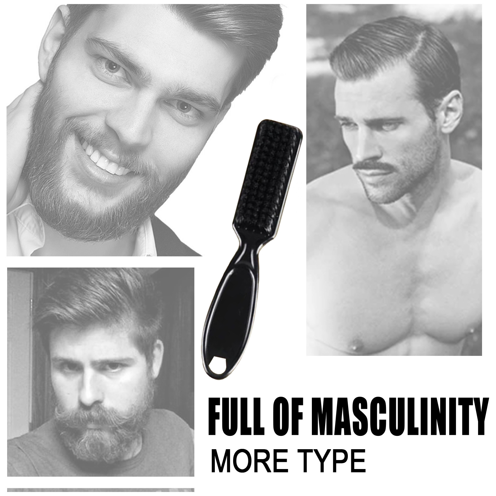 Men Beard Styling Beard Brush Cleaning Grooming Shaping Facial Smoothing Hair Brush