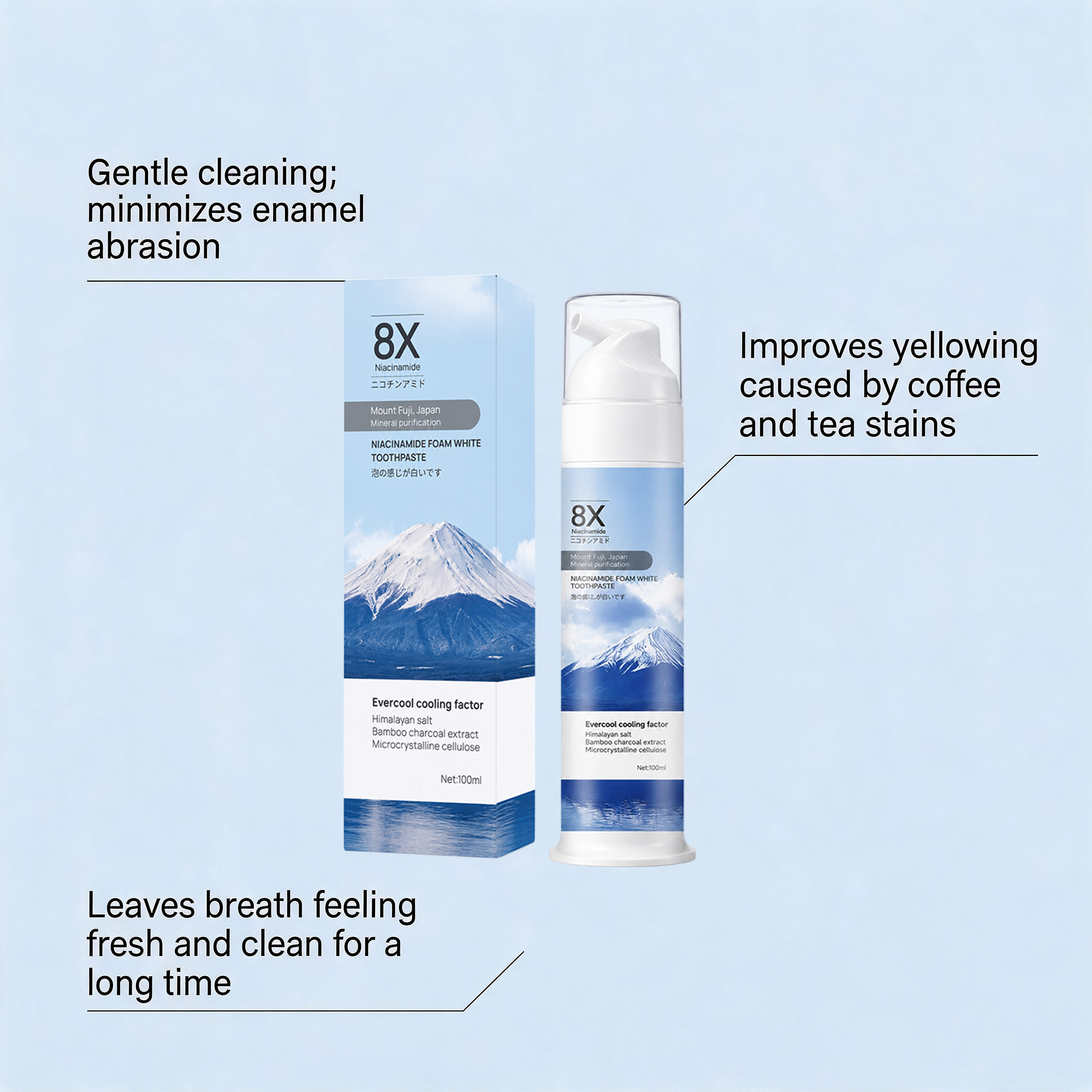 Nicotinamide Toothpaste Dense Foam Gentle Cleansing Refreshing Comfort Fresh Daily Oral Teeth Care