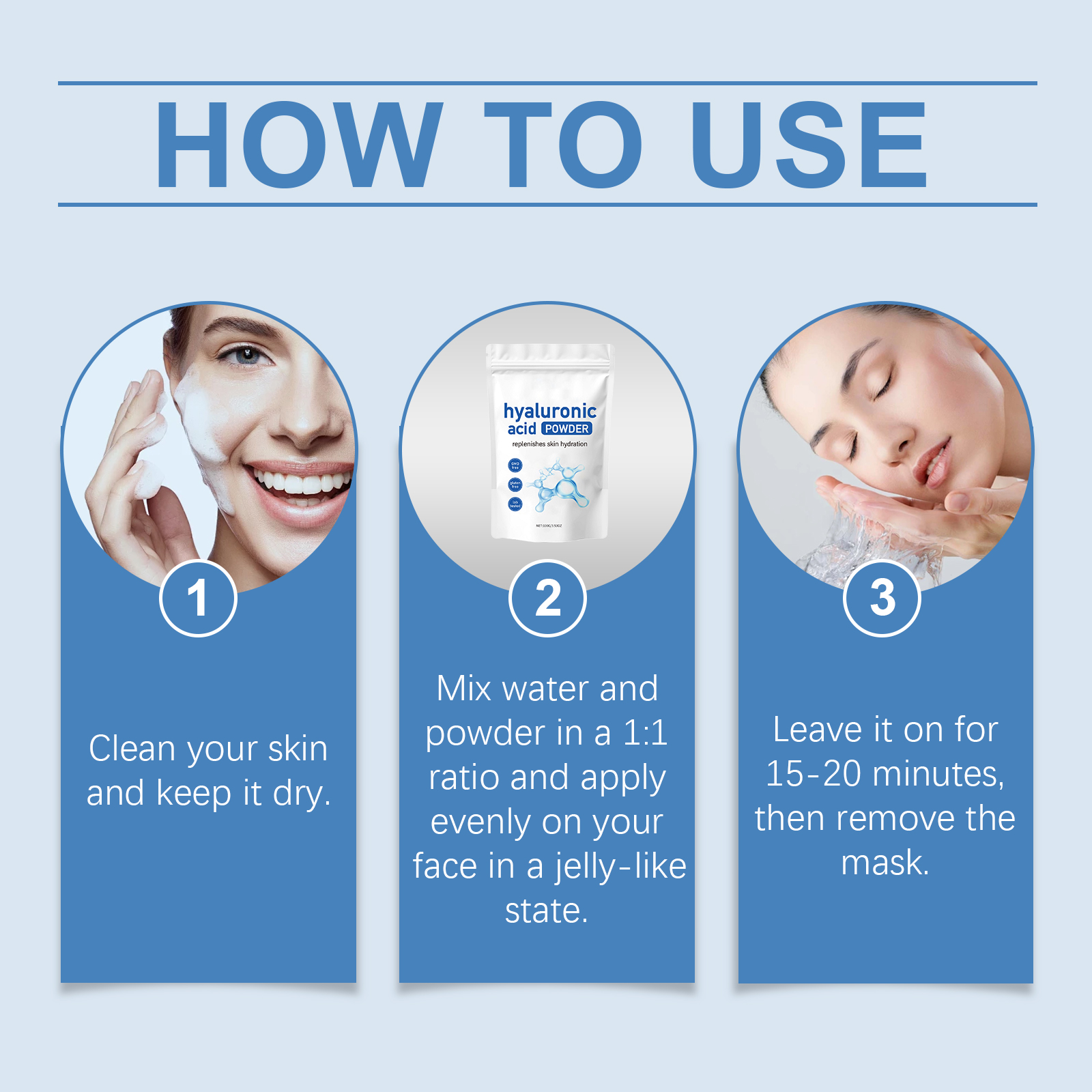 Hyaluronic Acid Moisturizing Smear Mask Hydrate Moisturize Reduce Lines Firm Soft Mild Nourish Skin Care