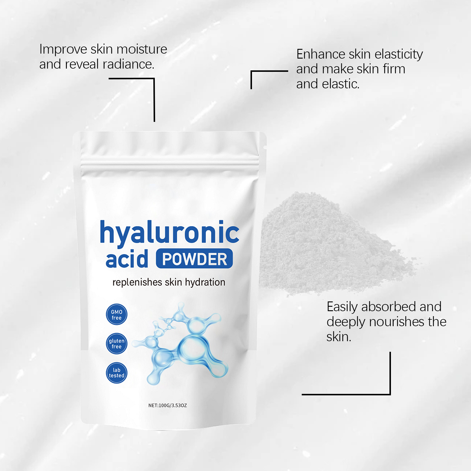 Hyaluronic Acid Moisturizing Smear Mask Hydrate Moisturize Reduce Lines Firm Soft Mild Nourish Skin Care