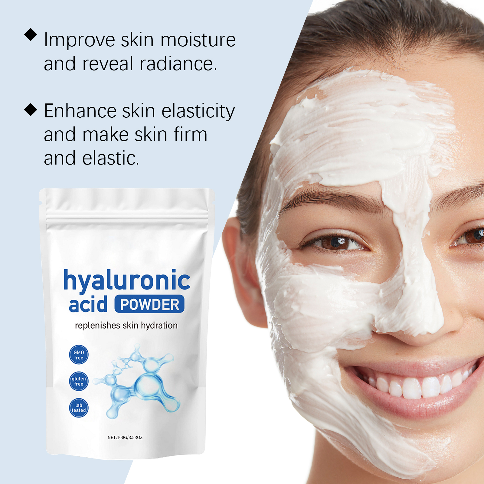Hyaluronic Acid Moisturizing Smear Mask Hydrate Moisturize Reduce Lines Firm Soft Mild Nourish Skin Care