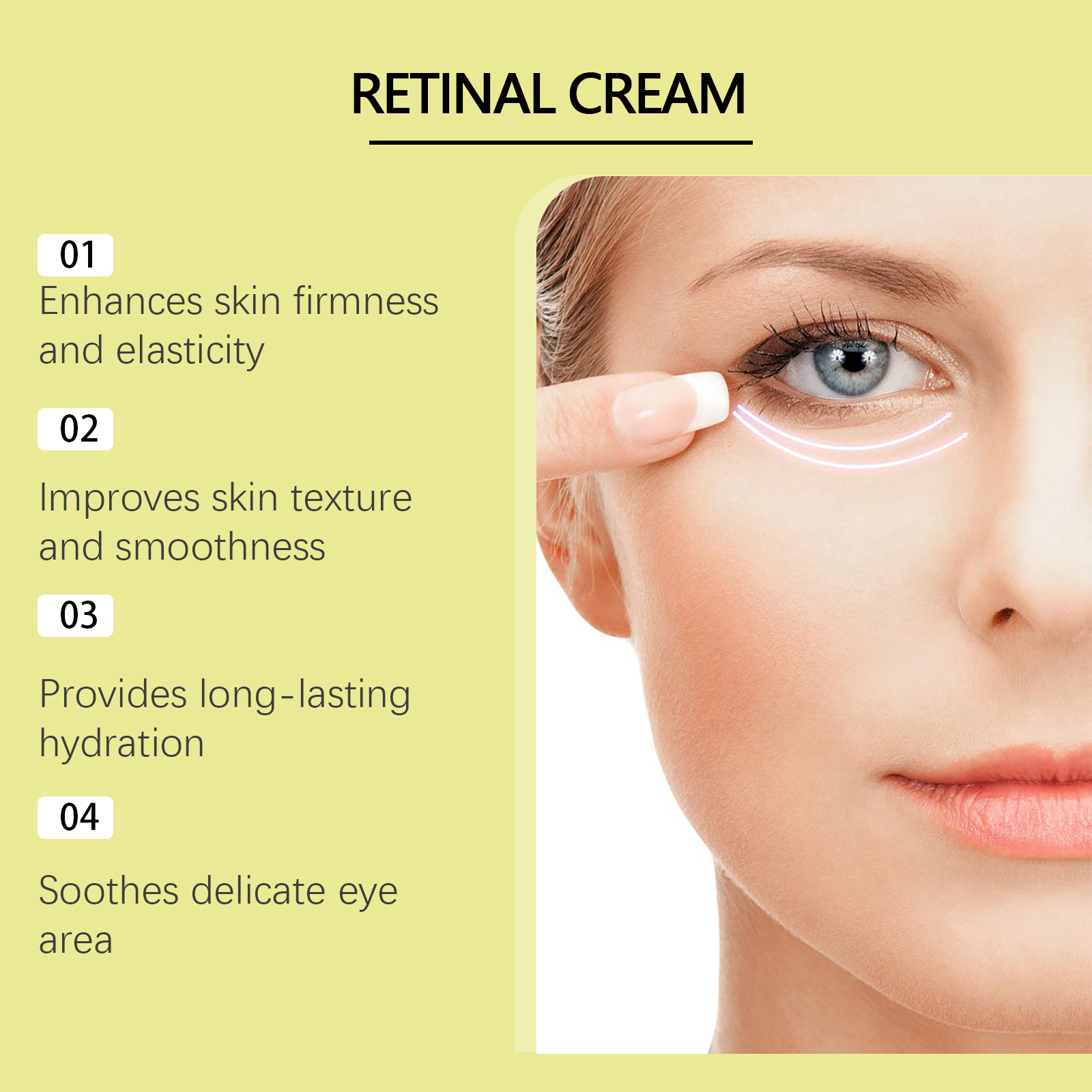 Retinol Firming Eye Cream Gentle Care Nourish Elastic Moisturize Delicate Eye Skin Care