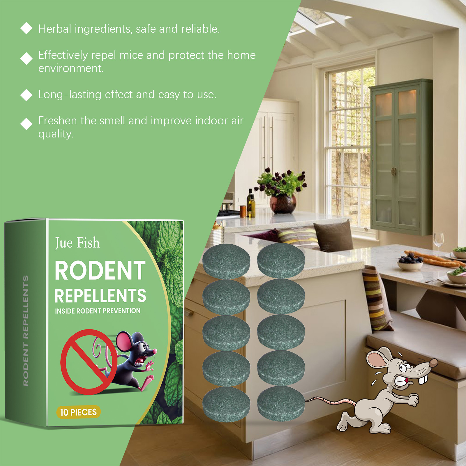 Mouse Repellent Pellets Plant Essential Oil Household Indoor Outdoor Repel Rodent Mouse Terminator