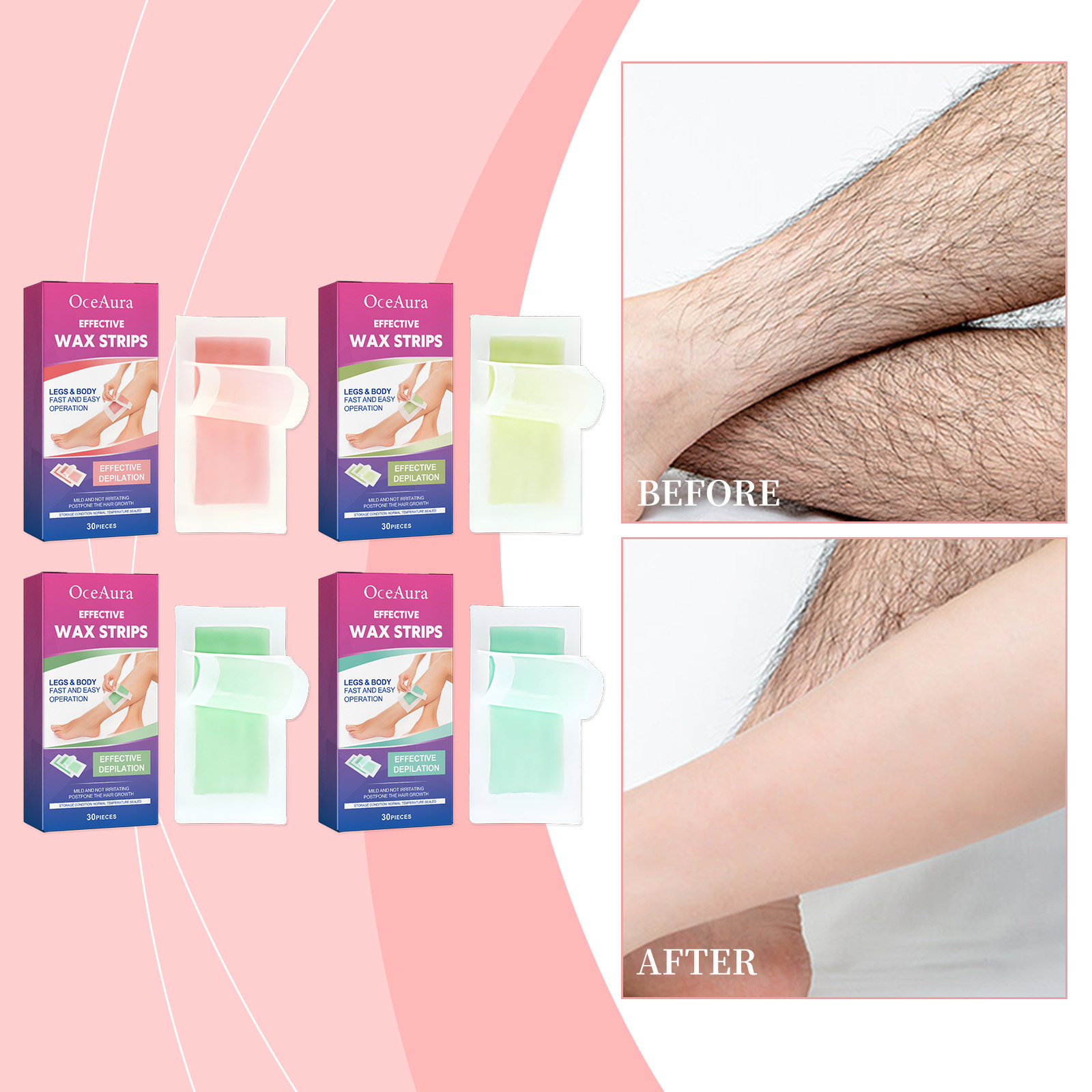 (Citrus Scent) Scented Hair Removal Wax Strips Series Gentle Moisturizing Refreshing Smooth Skin Body Depilatory Bars