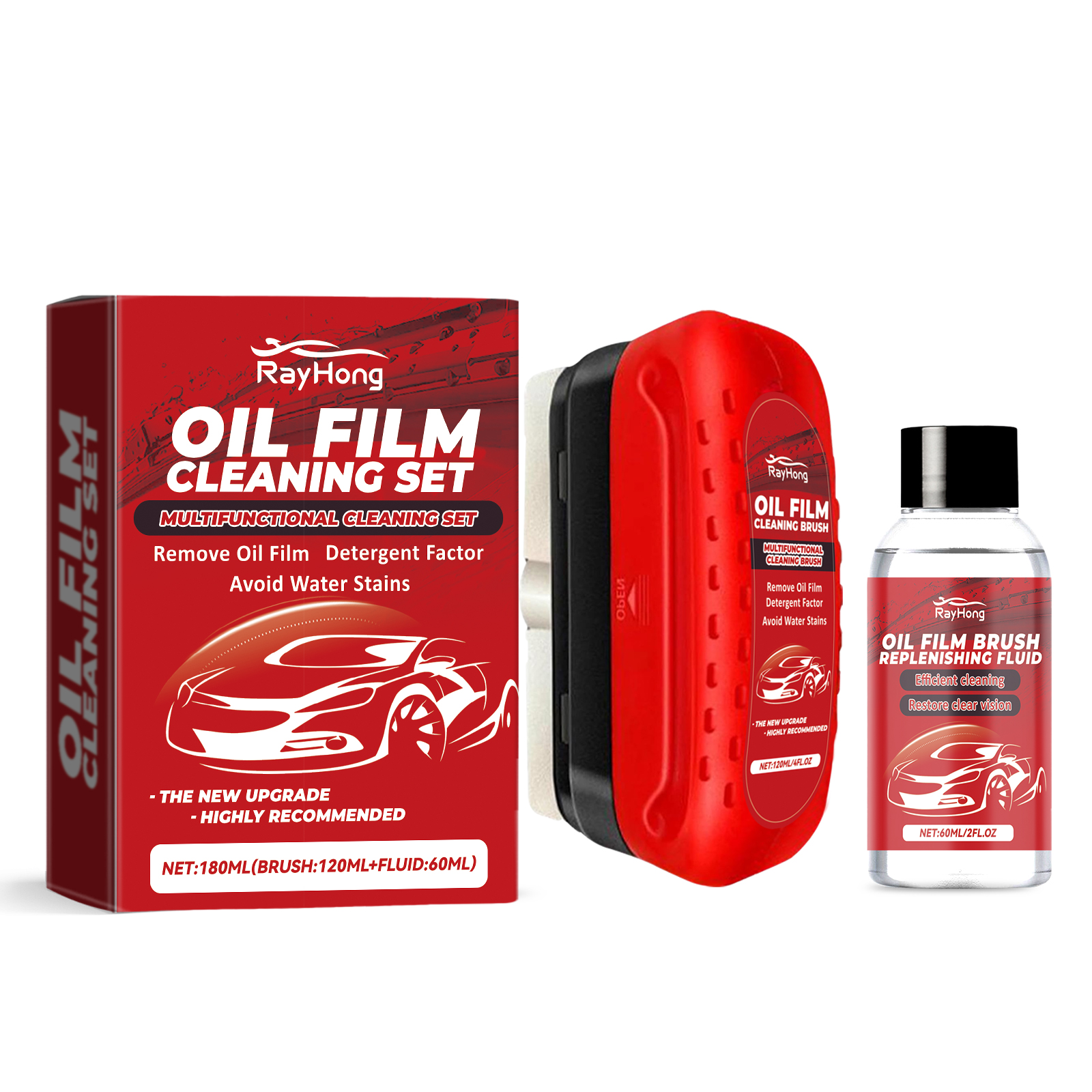 Car Window Crystal Clear Glass Cleaner Set Rainproof Decontamination Cleaning Window Glass Brush