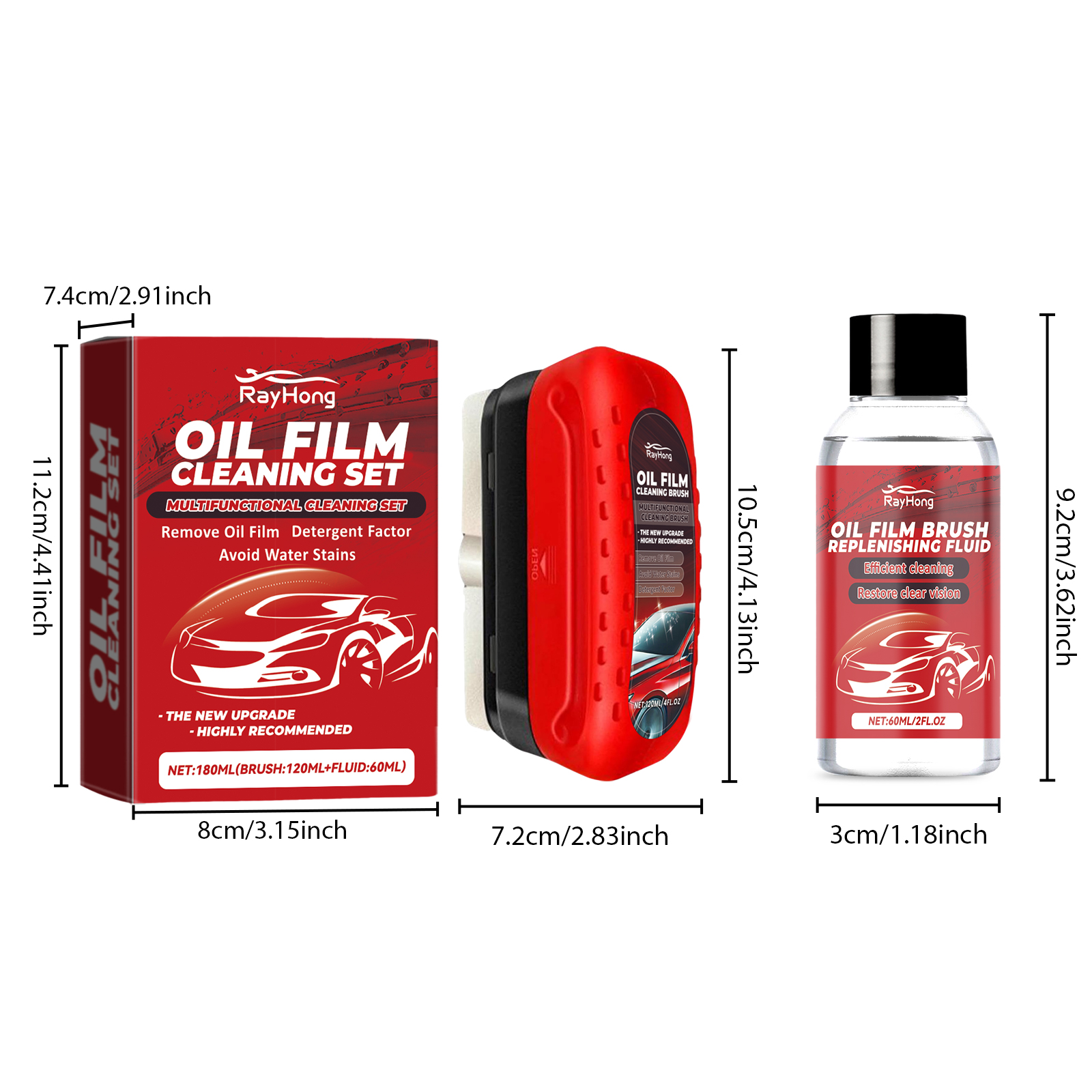 Car Window Crystal Clear Glass Cleaner Set Rainproof Decontamination Cleaning Window Glass Brush