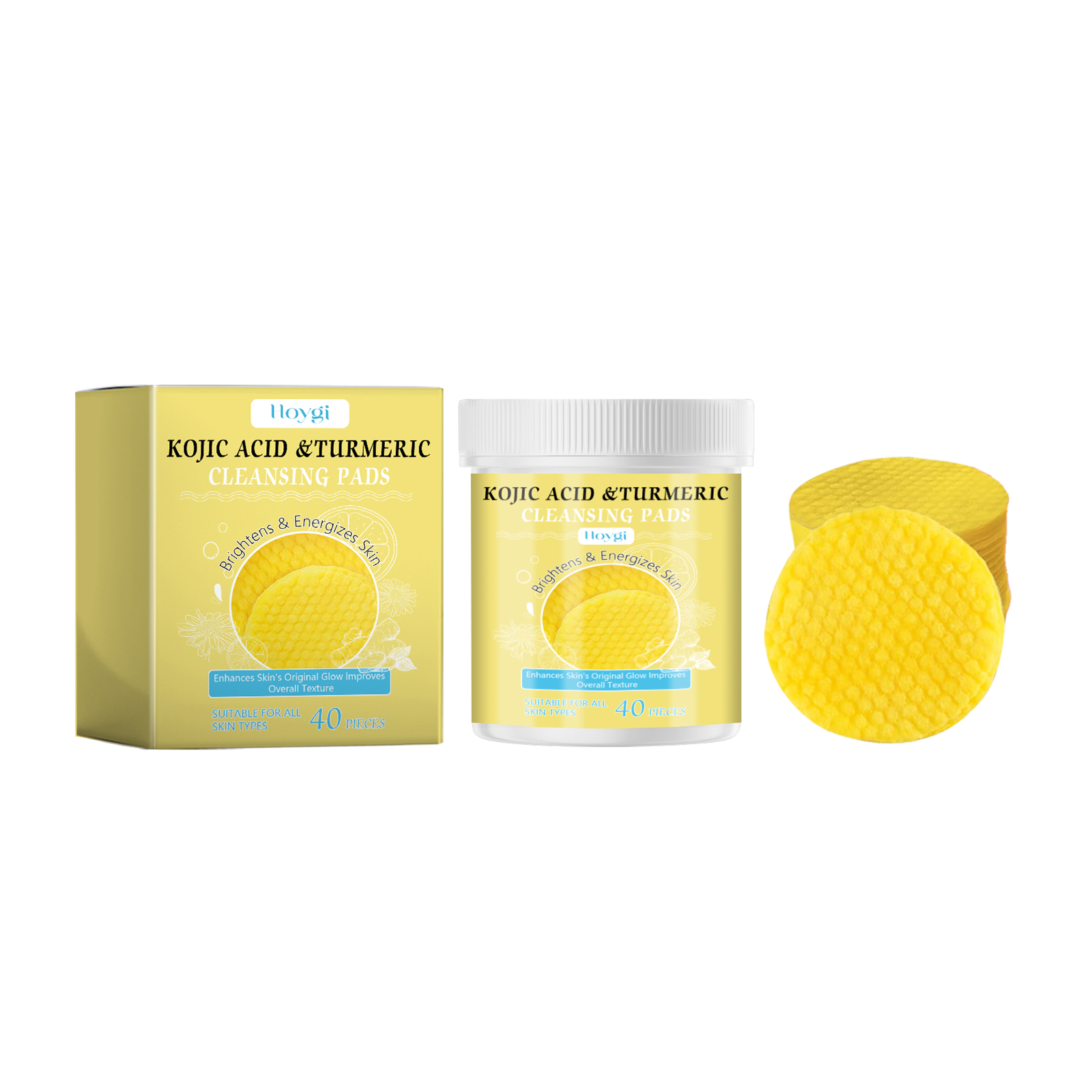 Turmeric Kojic Acid Cleansing Pads Daily Facial Gentle Cleansing Nourishing Brightening Skin Care