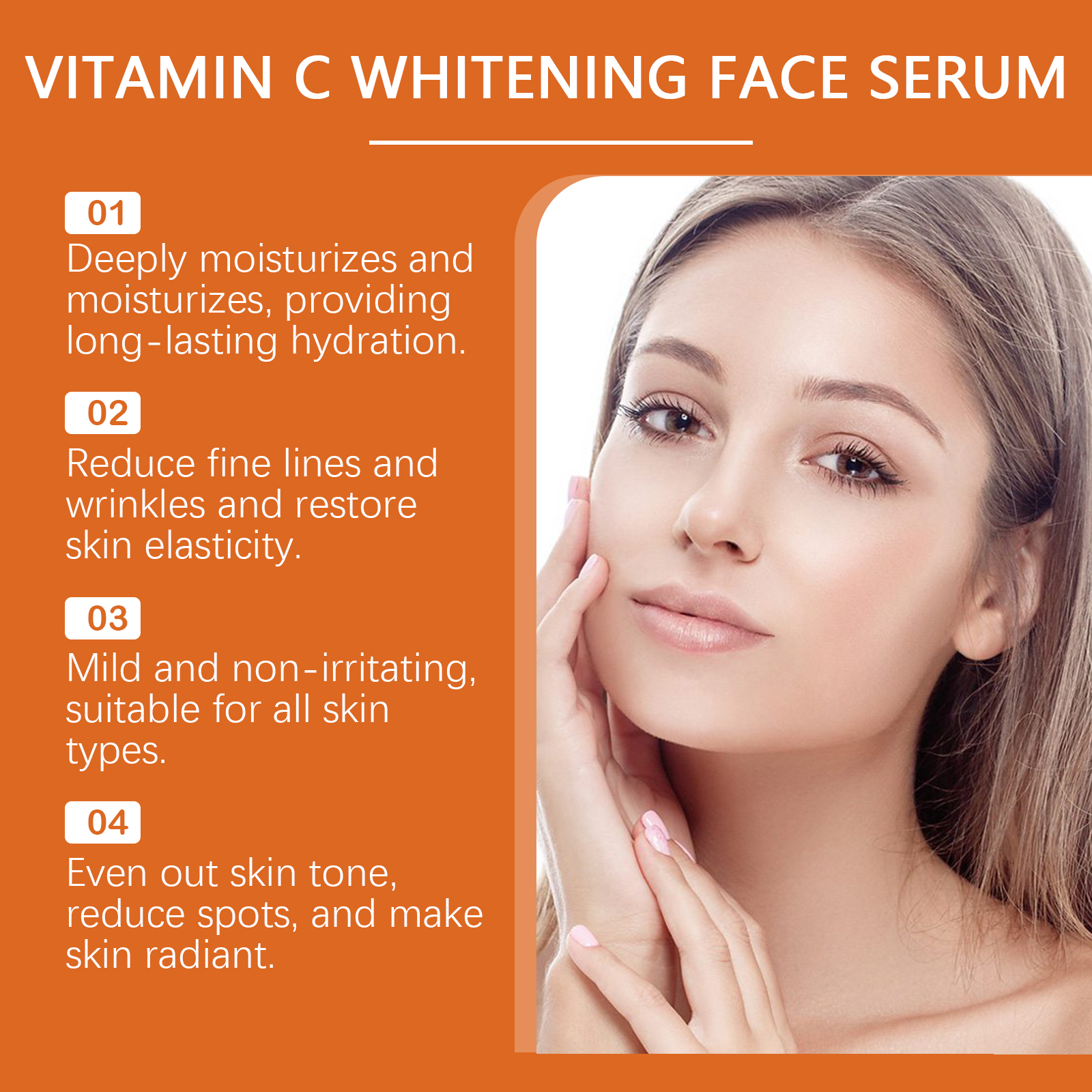 Vitamin C Facial Serum Moisturizing Hydrating Nourishing Brightening Smoothing Skin Essence Liquid