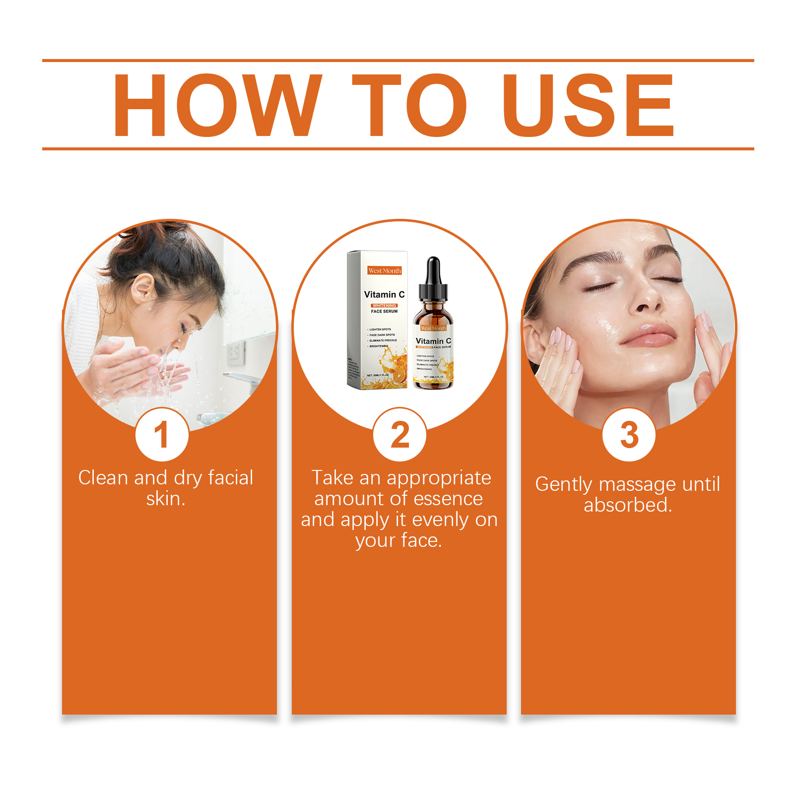 Vitamin C Facial Serum Moisturizing Hydrating Nourishing Brightening Smoothing Skin Essence Liquid