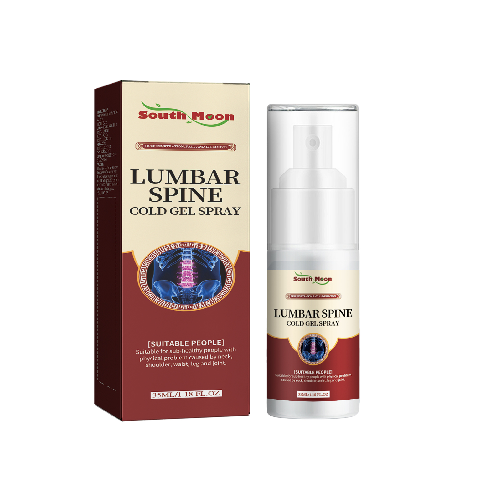 Cooling Gel Spray For Lumbar Knee Heel Discomfort Relief Joint Care Daily Soothing Spray 60ml