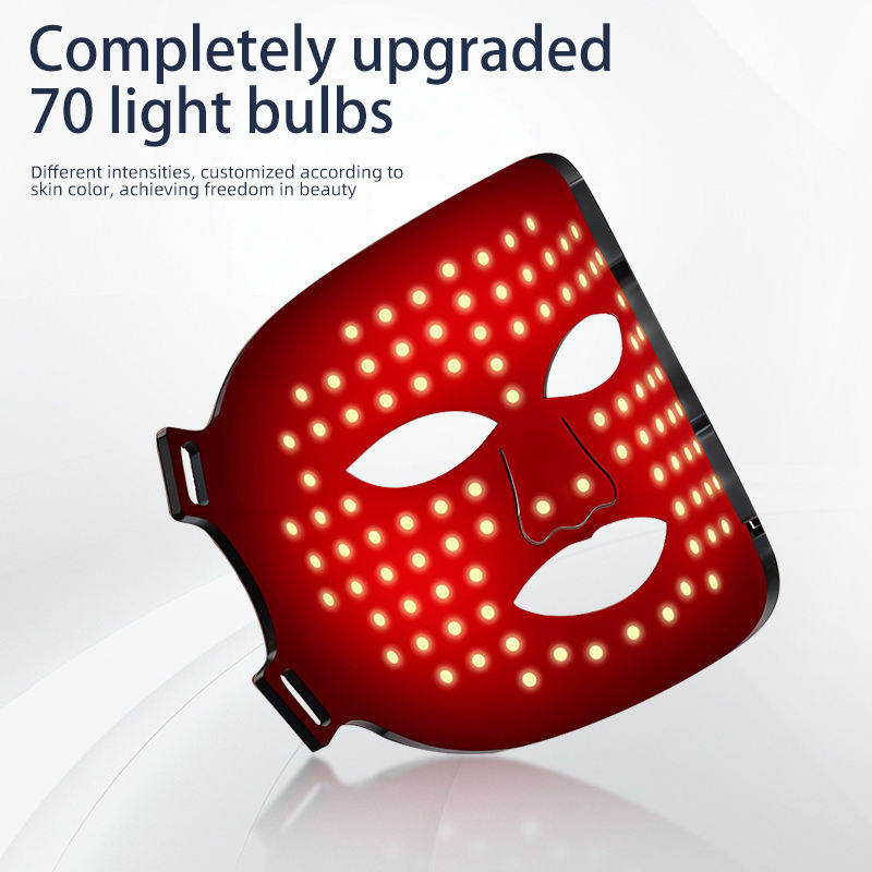 Rechargeable 7 Colors Silicone Facial Beauty Mask Advanced LED Face Mask Skin Care Device for Face Lifting Whitening Glowing Skin Home and Salon Use