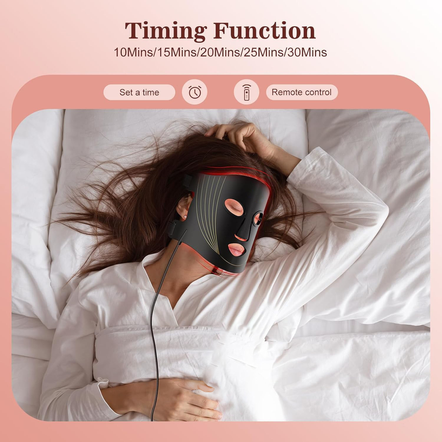 Rechargeable 7 Colors Silicone Facial Beauty Mask Advanced LED Face Mask Skin Care Device for Face Lifting Whitening Glowing Skin Home and Salon Use