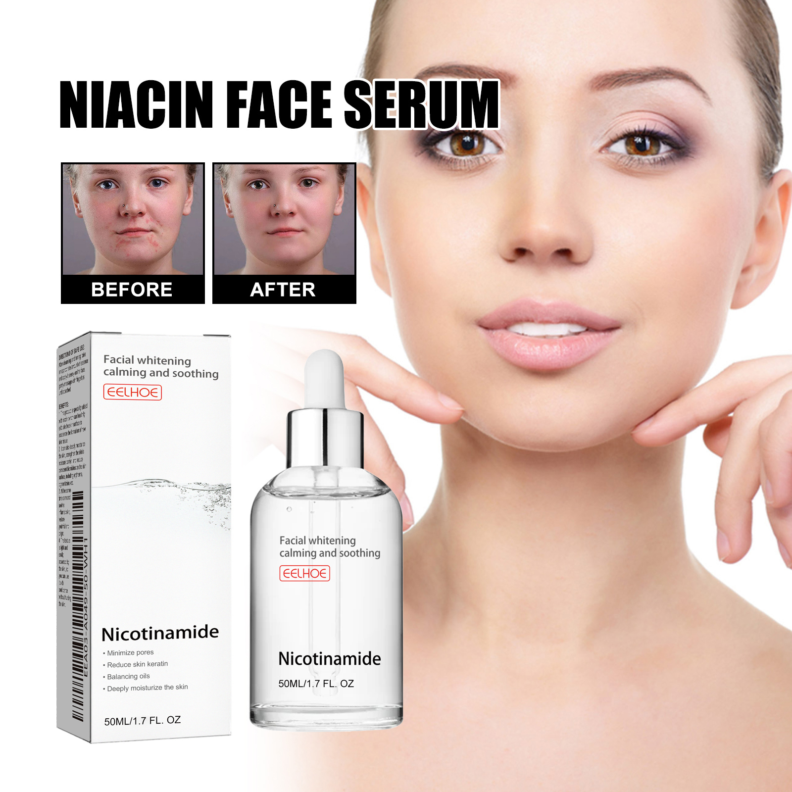 Niacinamide Face Serum Gentle Moisturizing Pore Care Brightening For Daily Skincare 50ml