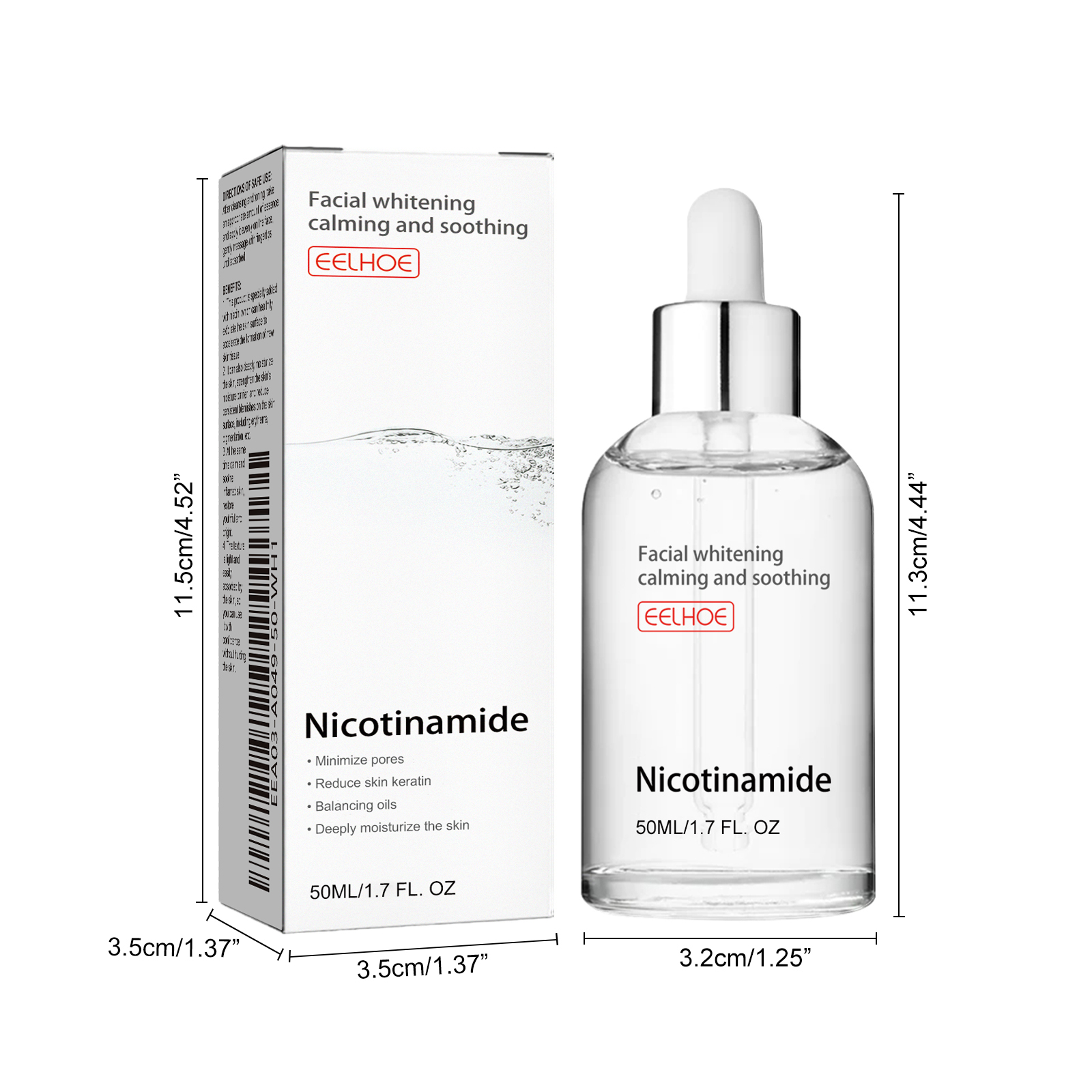Niacinamide Face Serum Gentle Moisturizing Pore Care Brightening For Daily Skincare 50ml