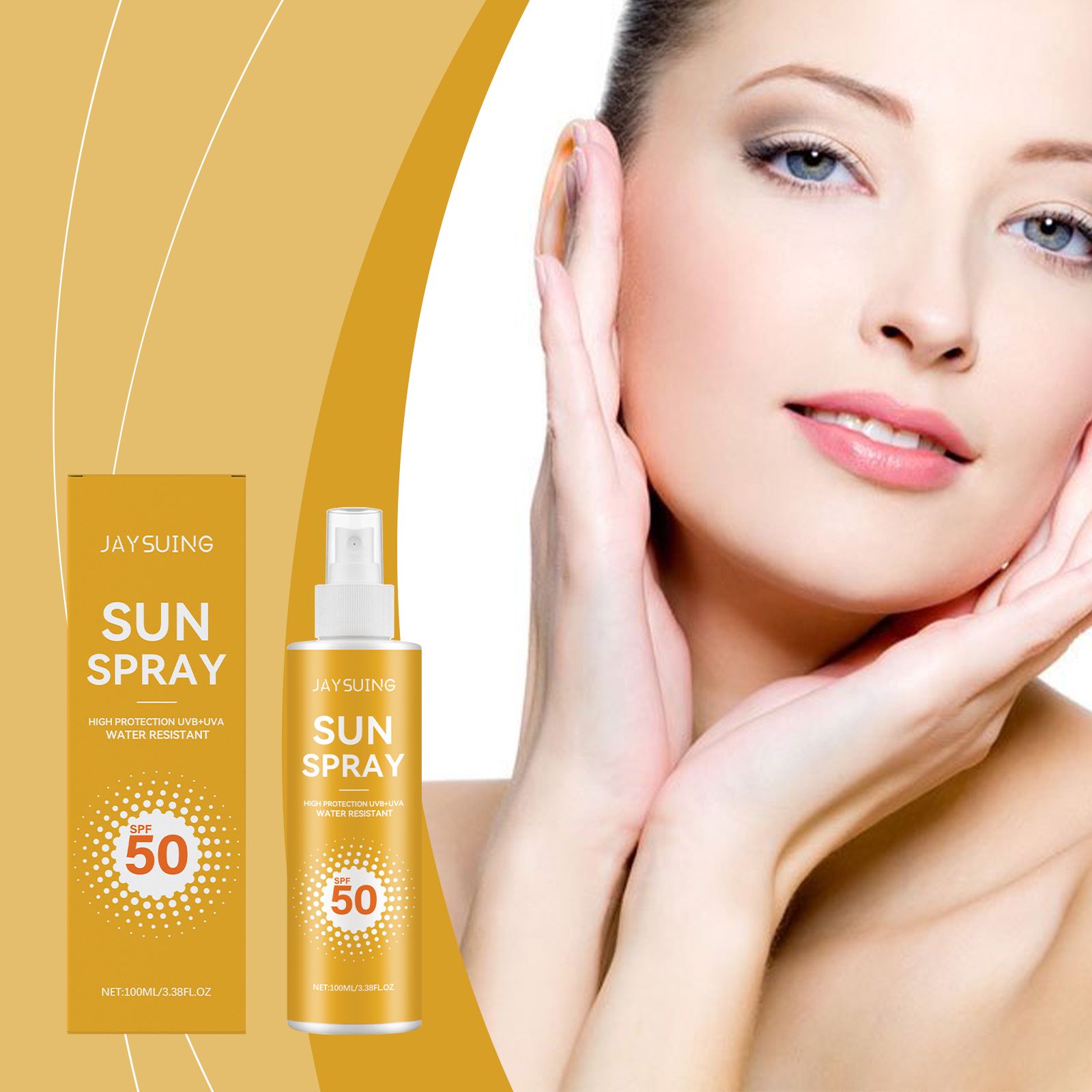 Waterproof Protection Spray Lightweight Portable Physical Shield Moisturizing For Face And Body 100ml