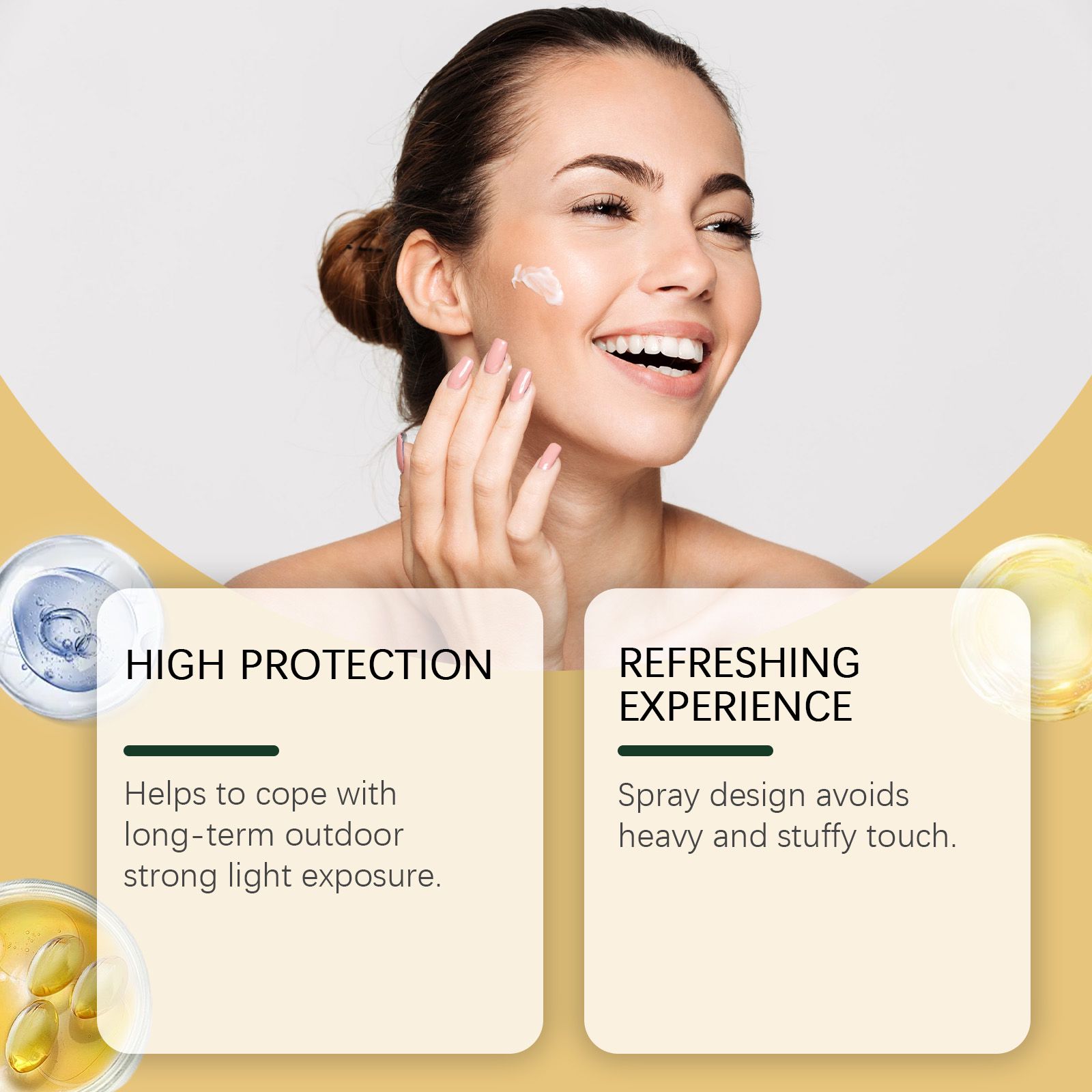 Waterproof Protection Spray Lightweight Portable Physical Shield Moisturizing For Face And Body 100ml