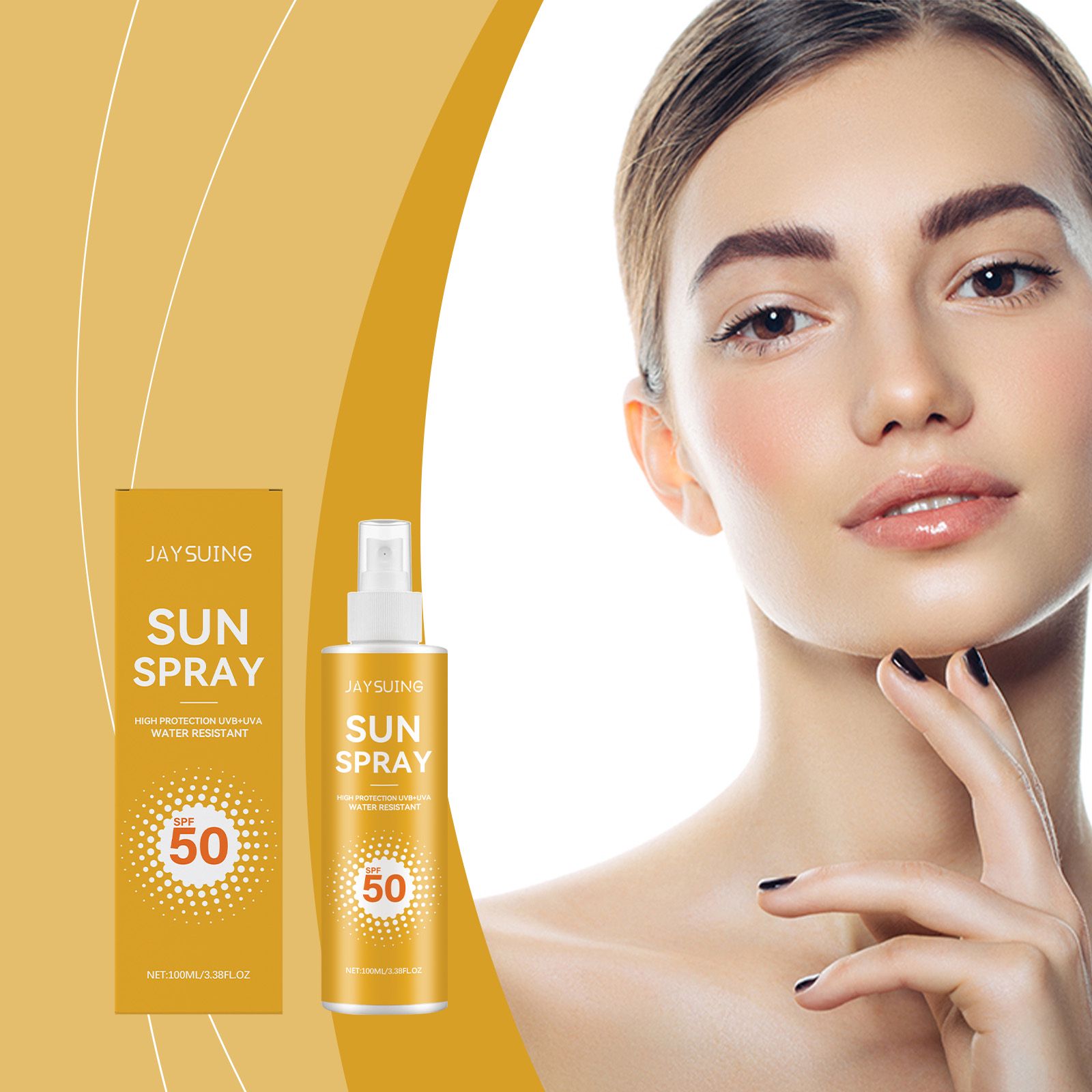 Waterproof Protection Spray Lightweight Portable Physical Shield Moisturizing For Face And Body 100ml