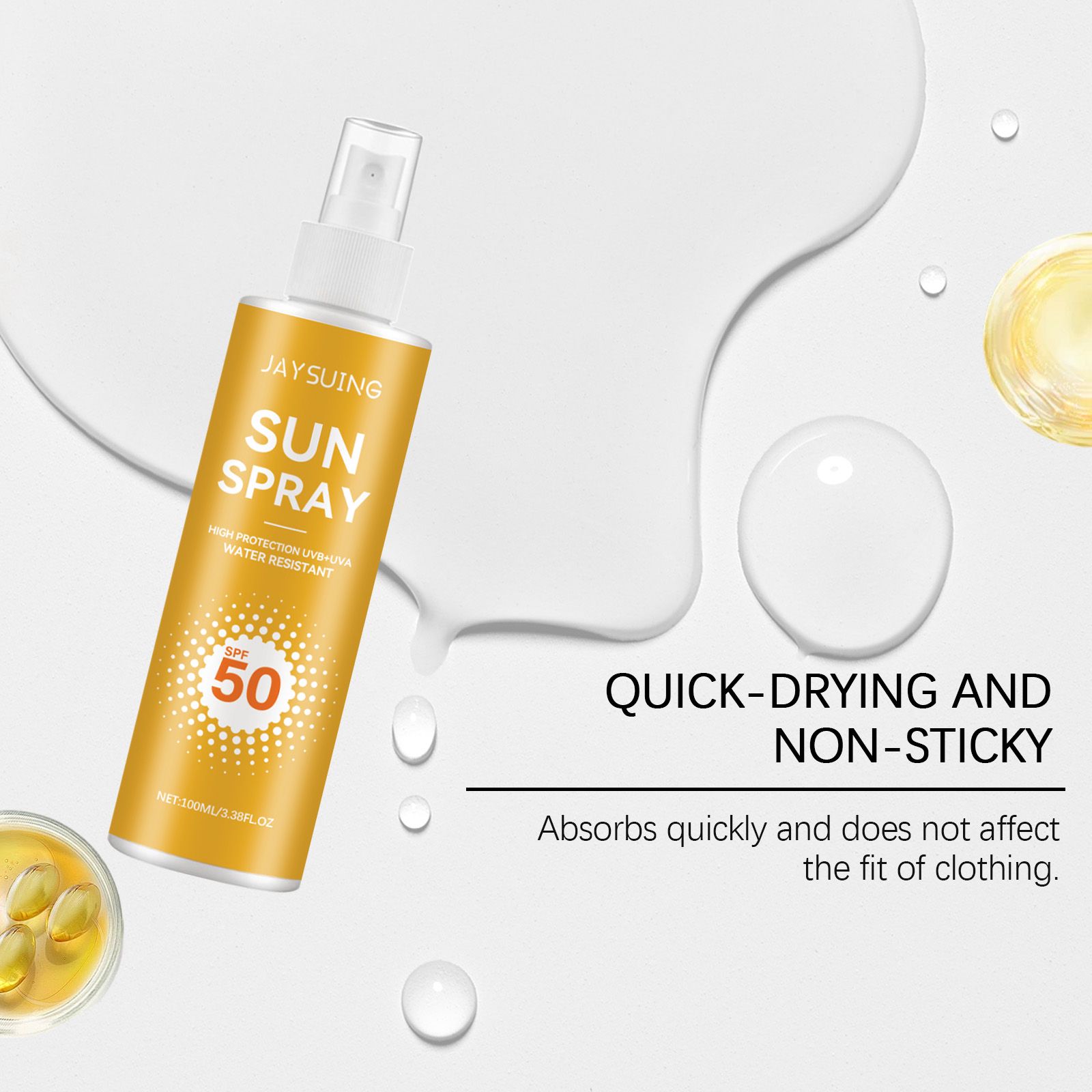 Waterproof Protection Spray Lightweight Portable Physical Shield Moisturizing For Face And Body 100ml