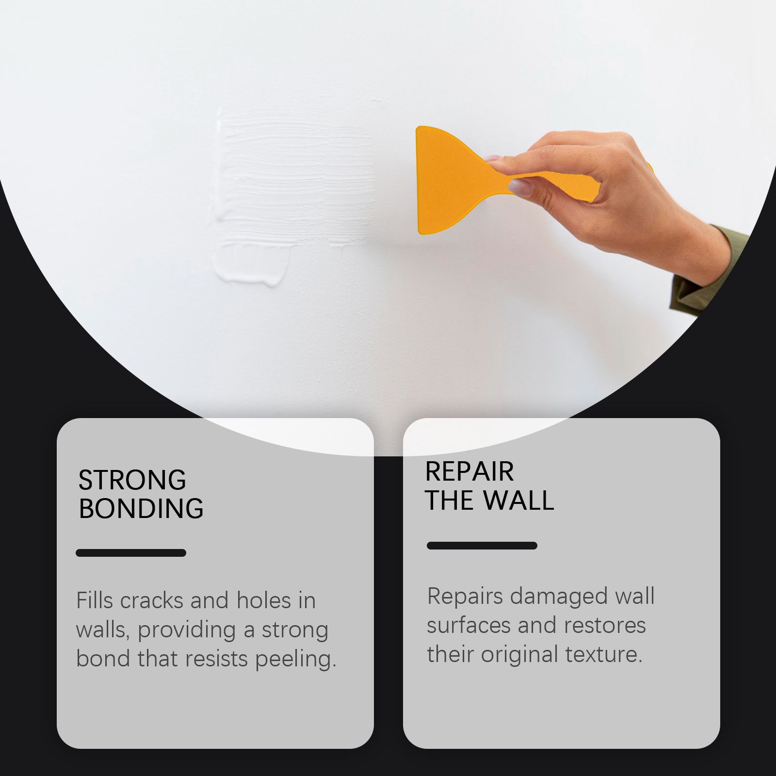 Wall Repair Kit Multi Purpose Paste For Cracks Holes And Surface Restoration With Scraper