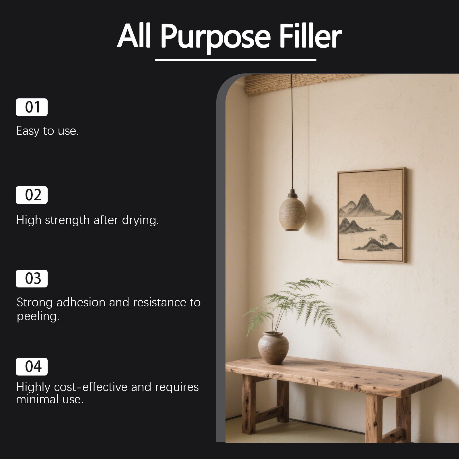 Wall Repair Kit Multi Purpose Paste For Cracks Holes And Surface Restoration With Scraper