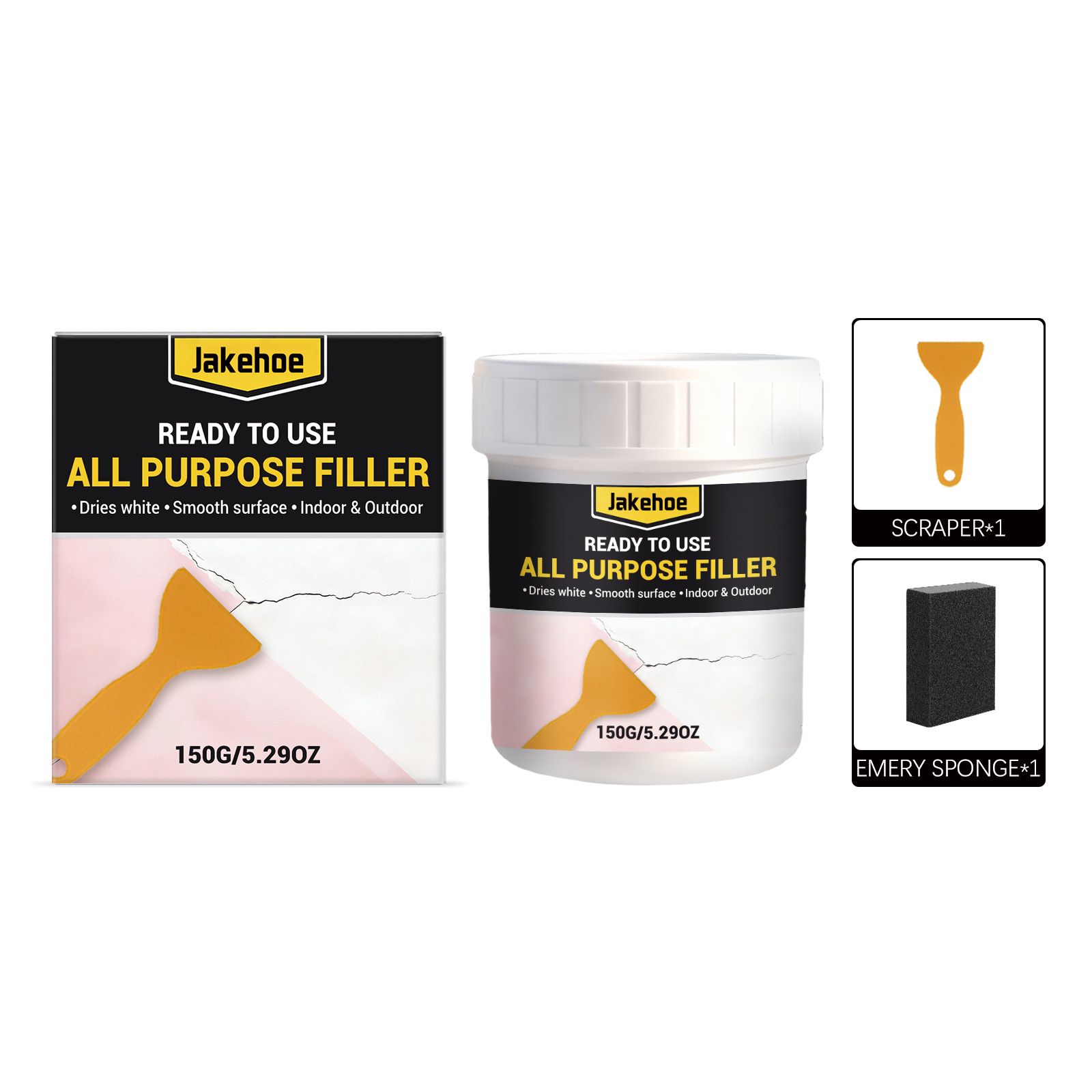 Wall Repair Kit Multi Purpose Paste For Cracks Holes And Surface Restoration With Scraper