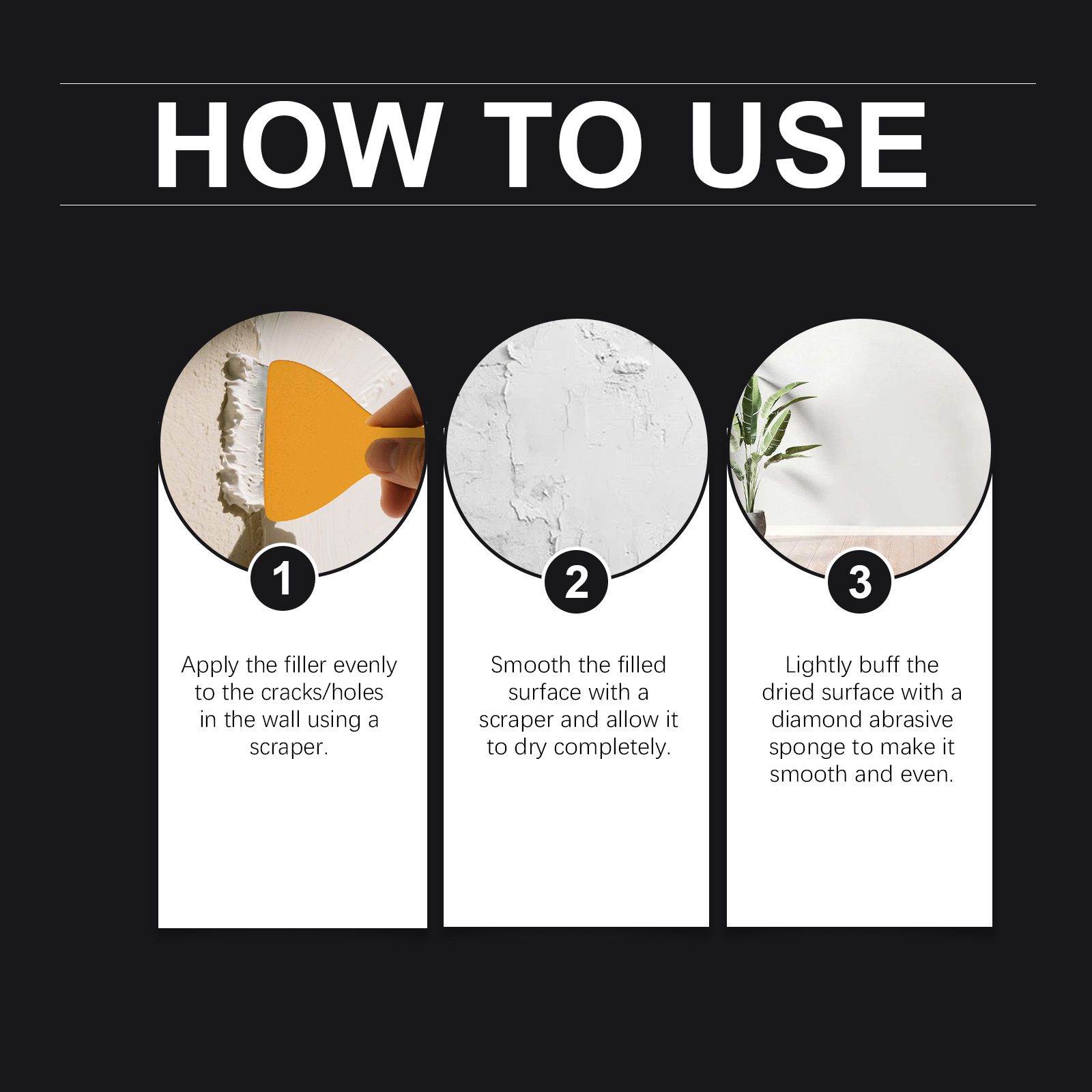 Wall Repair Kit Multi Purpose Paste For Cracks Holes And Surface Restoration With Scraper