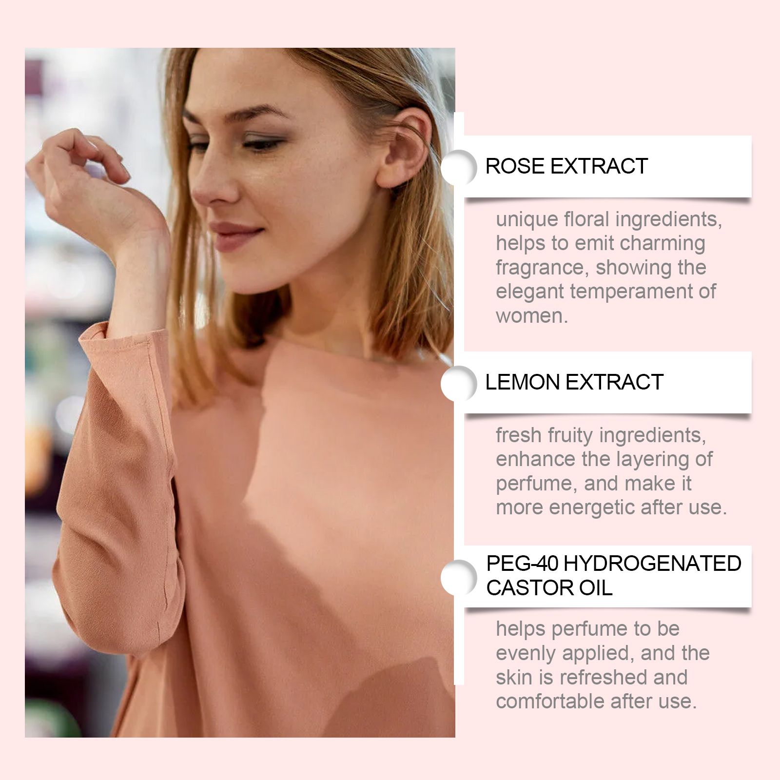 Women Roll On Perfume Rose Lemon Sweet Long Lasting For Daily Wear And Dates