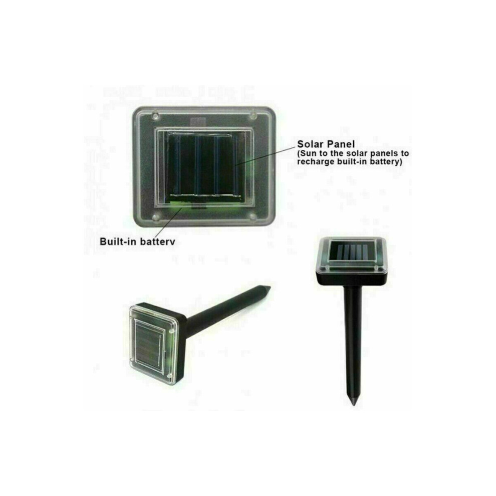2X Solar Power Ultrasonic Pest Animal Repeller Pet Scarer Control