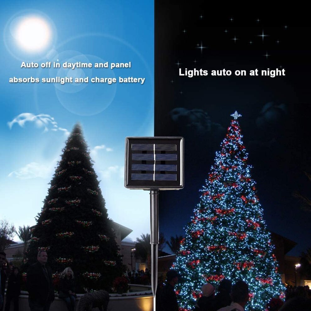 Solar Purple Halloween Lights, 72ft 200 LED Solar Halloween String Lights, 8 Modes Water