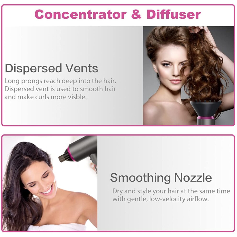 Travel Hair Dryer with Diffuser, Professional Hairdryer Low Noise Lightweight Blow Dryer