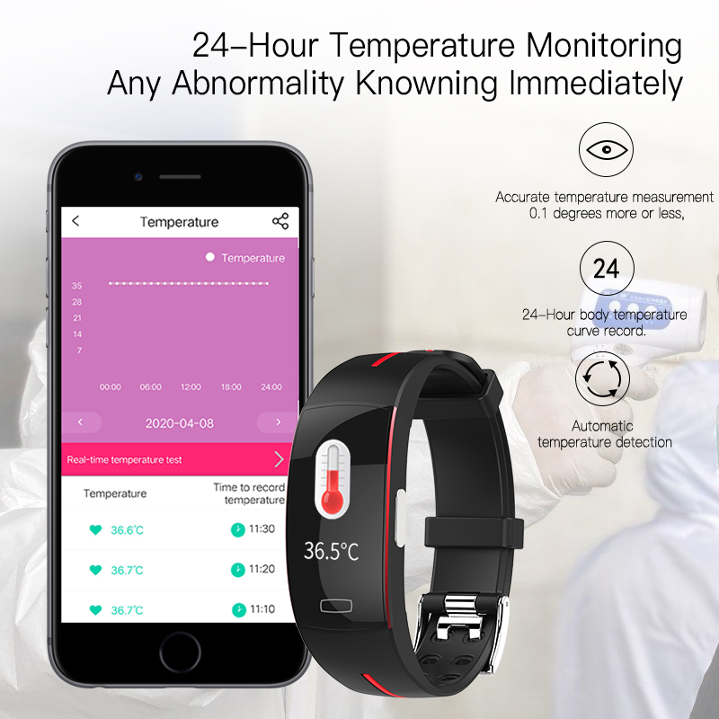 ECG PPG Smart Bracelet Heart Rate Blood Pressure Monitoring Watch Body Temperature Measure Smart Watches Men Women