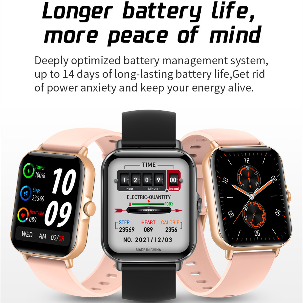 (Pink) Technology Smart Watch HD Screen Bluetooth Dial Smart Bracelet Men Women Sport Fitness Tracker for IOS