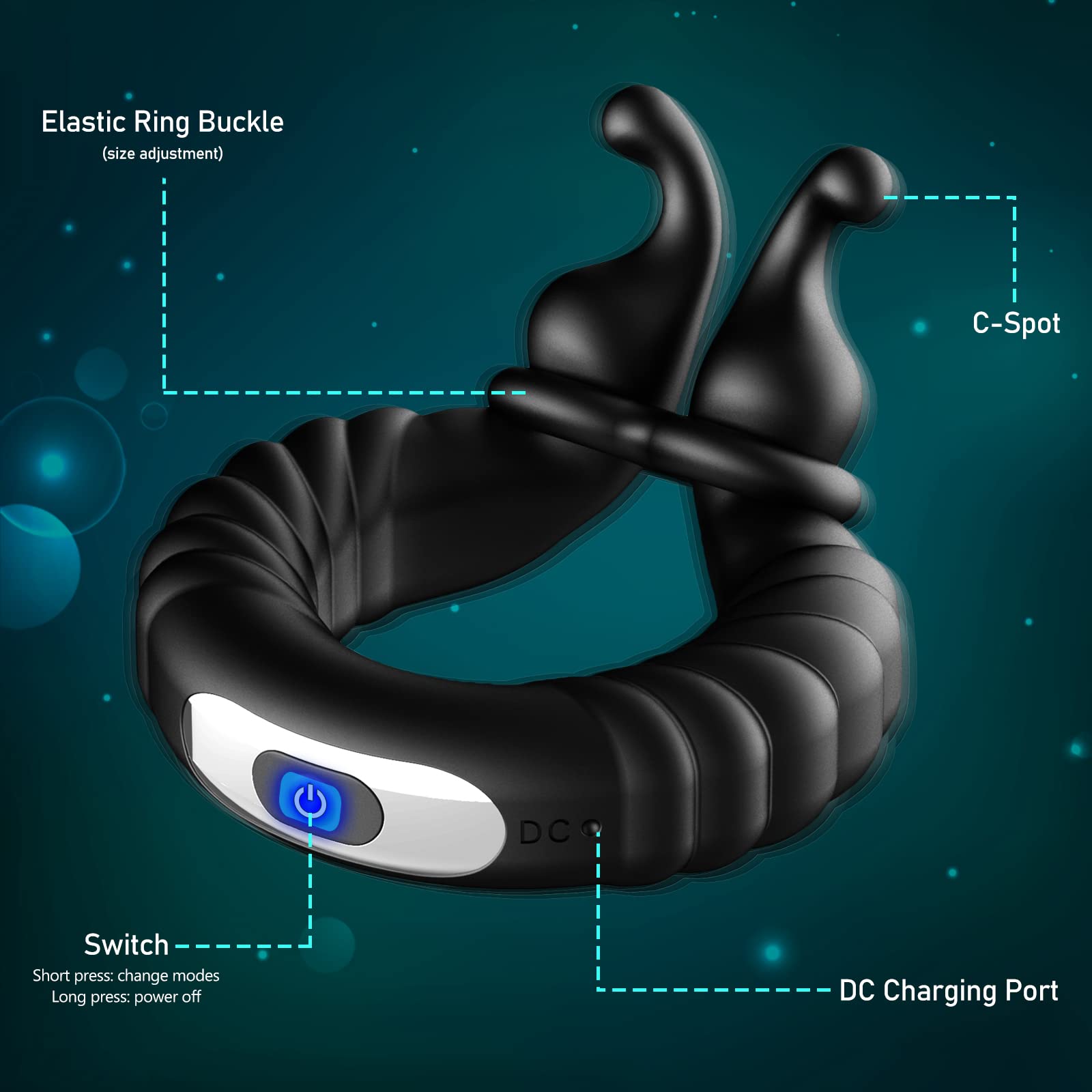 Cock Ring Vibrating Penis Rings Adult Toys Couples Clit Vibrator Mens Sex Toys Massager USB Rechargeable 10 Vibration Modes Testicles Clitoris Stimulation Sexual Pleasure