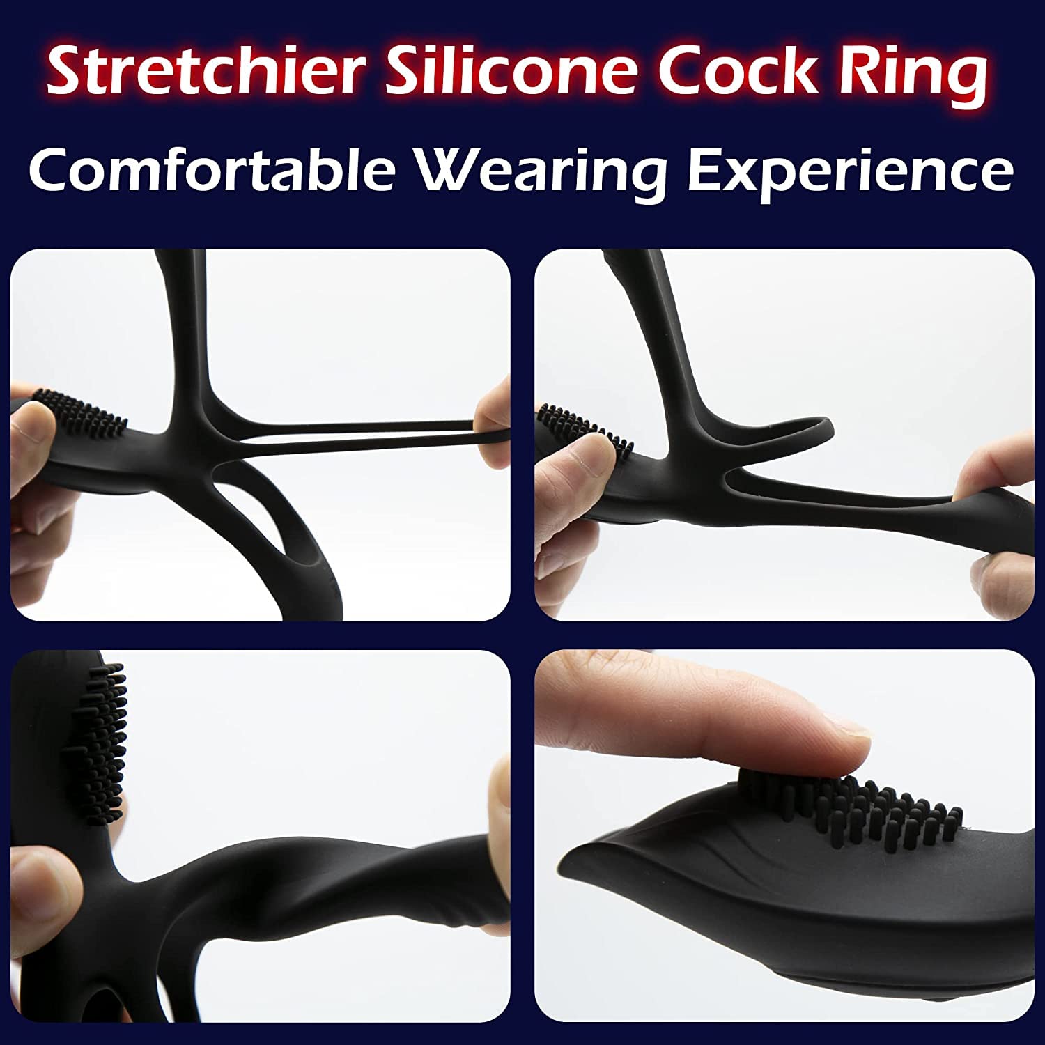 Vibrator for Couple 3 in 1 Vibrating Cock Ring Men Penis Rings Vibrators Perineum G spot Clitorals Massage Stimulator Sex Novelties with 10 Modes Adult Toys for Men and Women Sex Pleasure