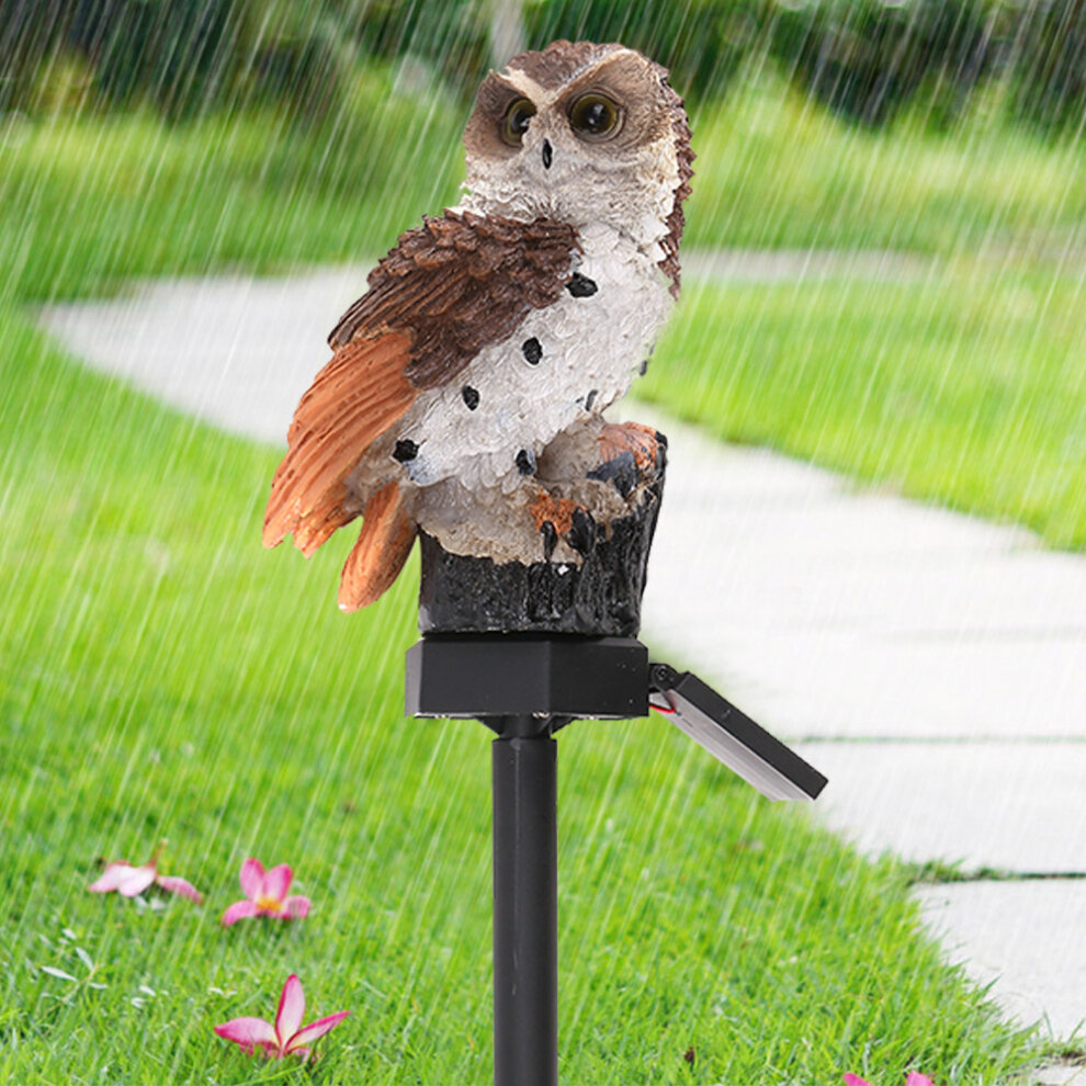Owl Solar Powered Garden Light LED Outdoor Brownish Yellow