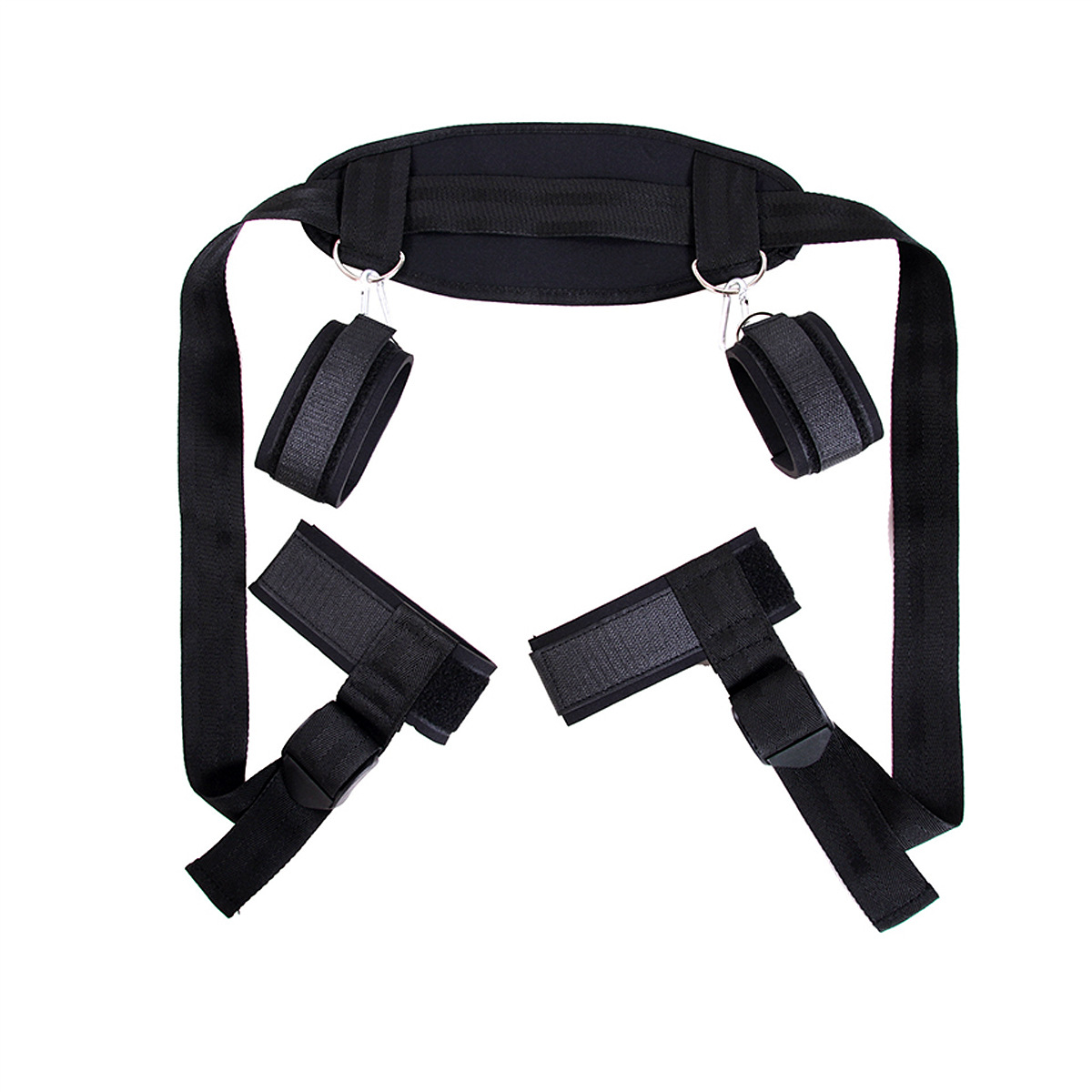 SM Bondage BDSM Restraints Kit Fetish Fantasy Series Wrist Leg Restraint System Position Master With Cuffs Support Sling Sex Play Black