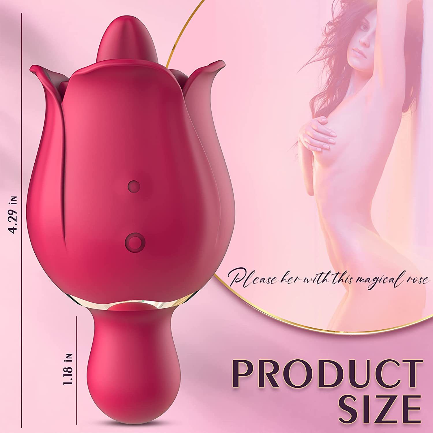 Sex Toys Rose Dildo Vibrator - Upgraded Adult Toys with 9 Powerful & Vibrating Modes for Women Clitoral Nipple,Waterproof Rose Sucker Sex Stimulator G Spot Vibrators for Woman Couples Adult Sex Toys & Games