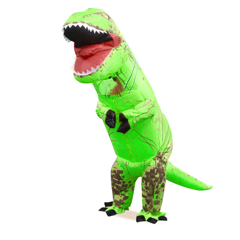 (Yellow) Inflatable Dinosaur Costume Cosplay Outfit Children Halloween Fancy Dress